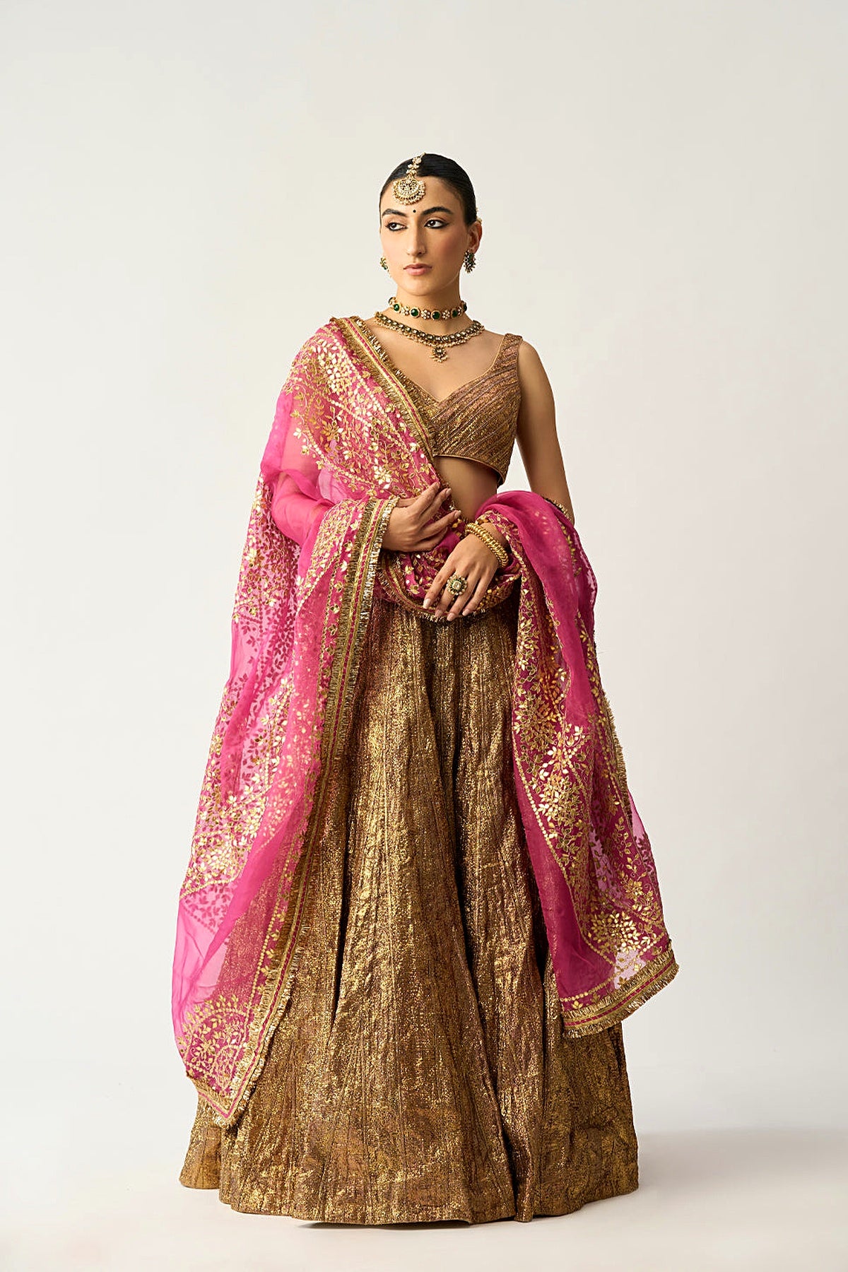Gangu Dupatta Jamini Lehenga Set