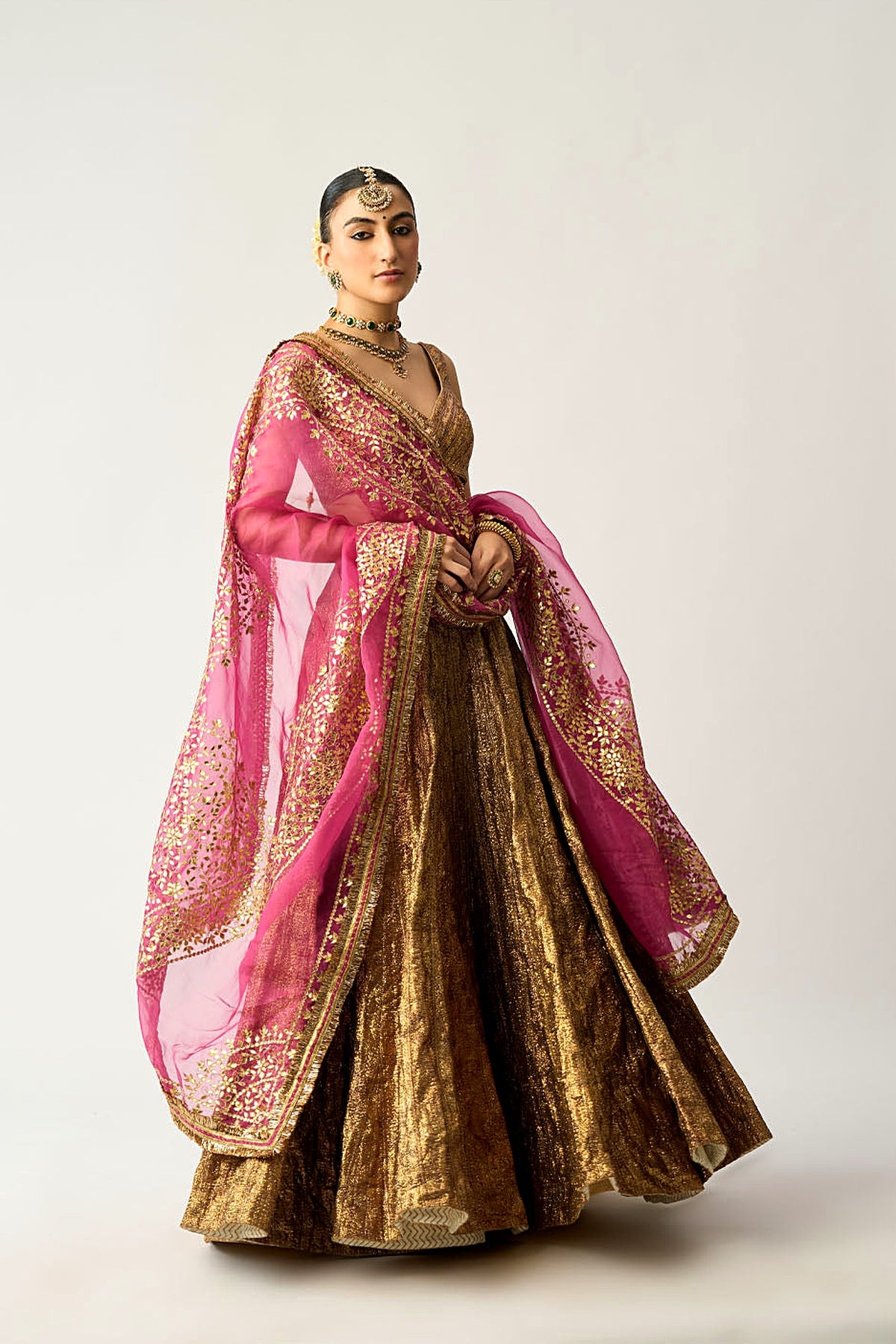 Gangu Dupatta Jamini Lehenga Set