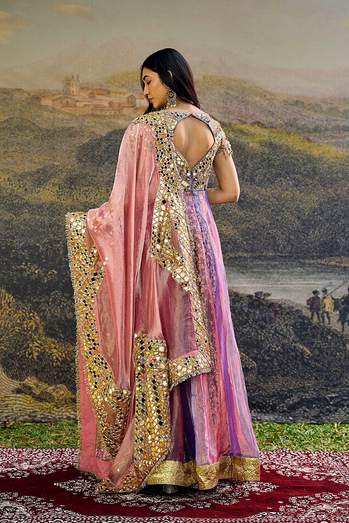 Gulrangi Mirror Anarkali Set