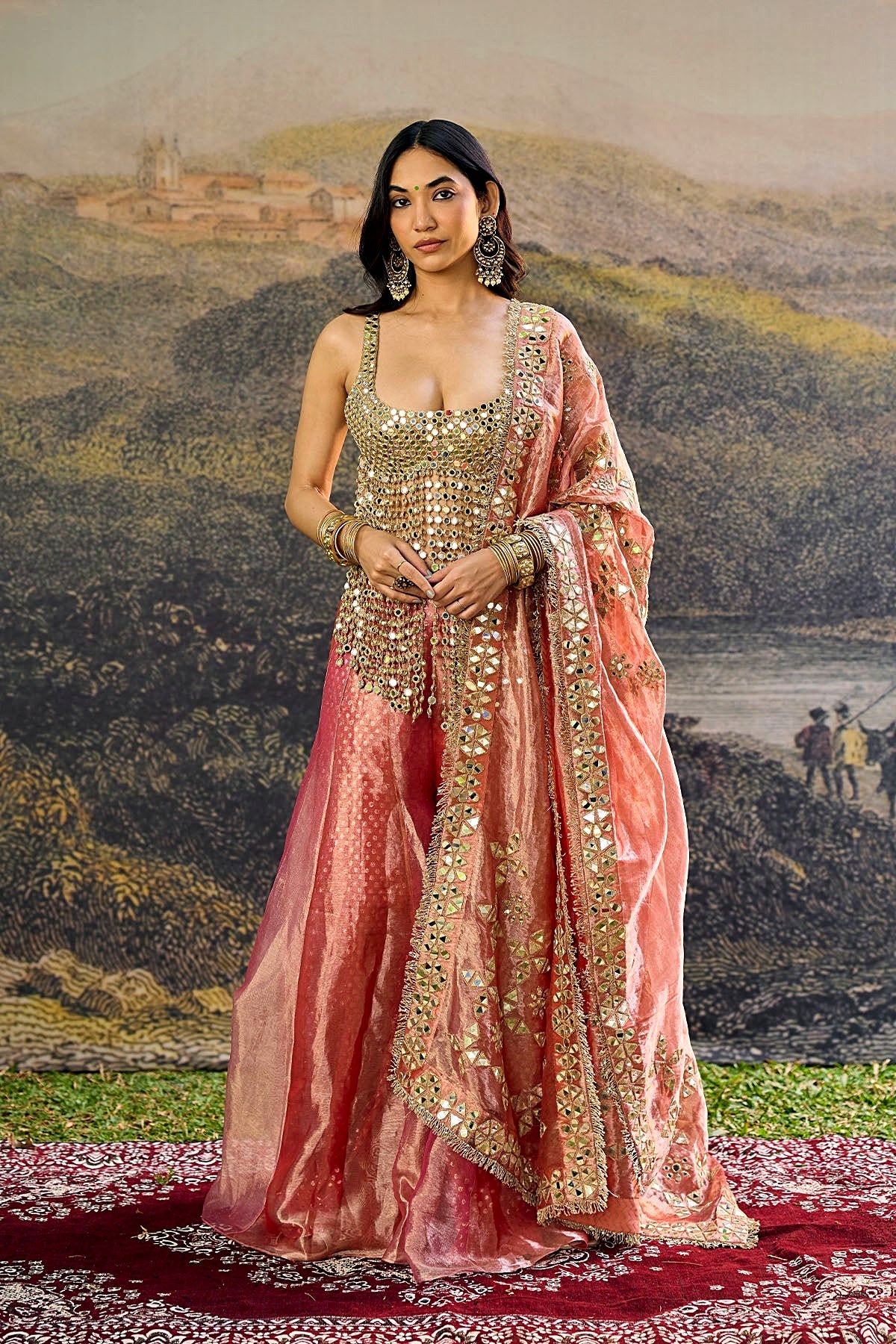 Gulbahar Mirror Sharara Set