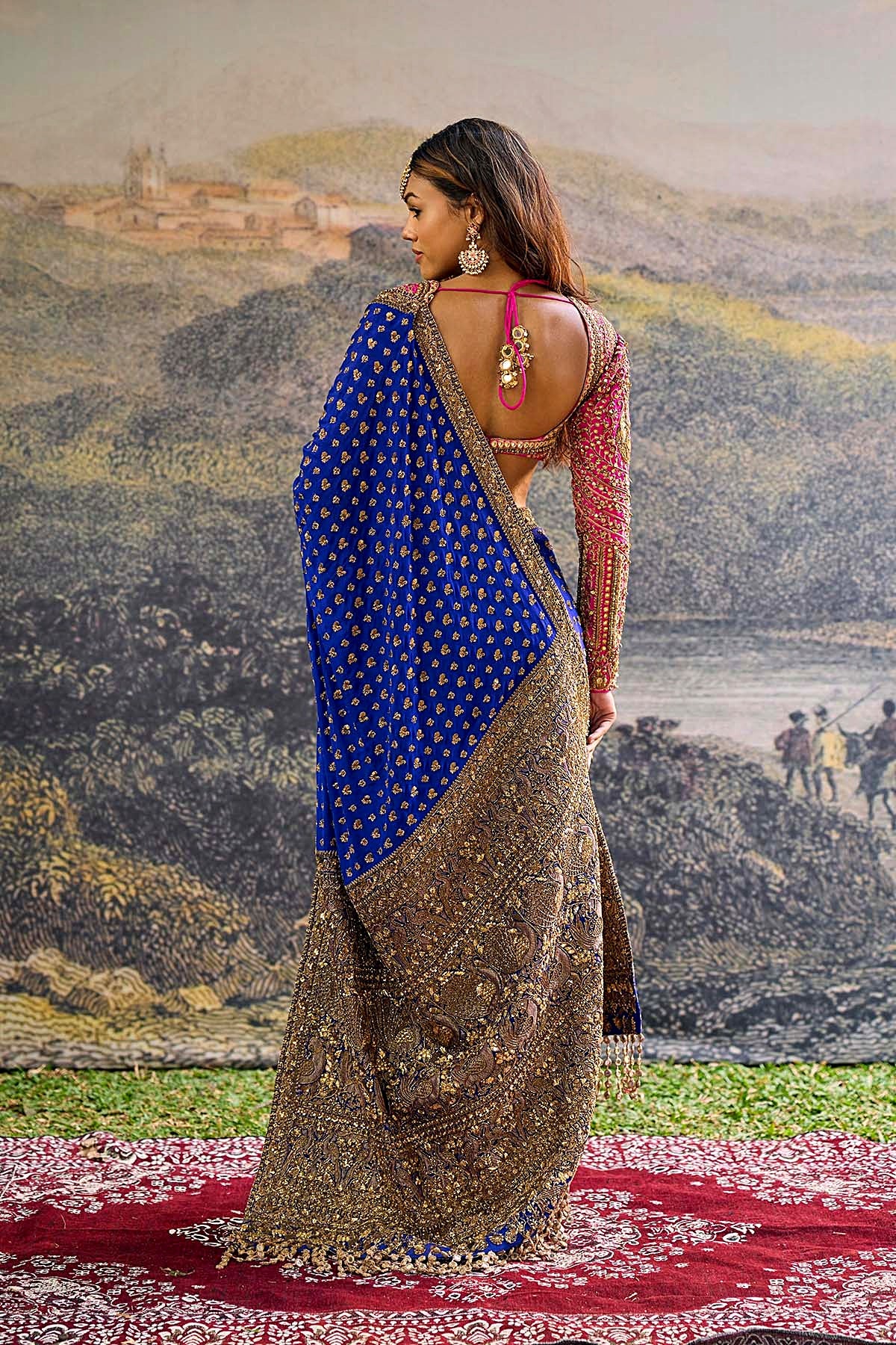 Neelpari Dabka Silk Saree Set