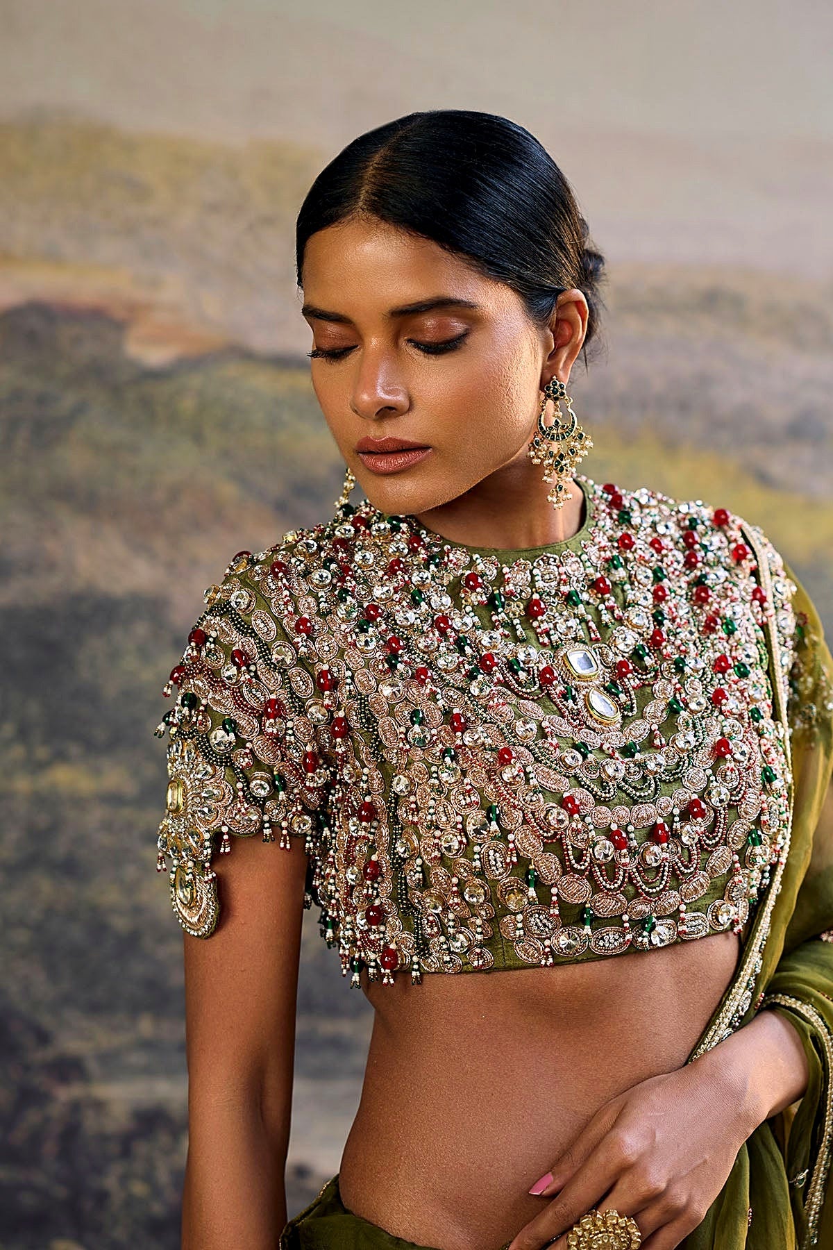 Zoya Jewel Organza Saree Set