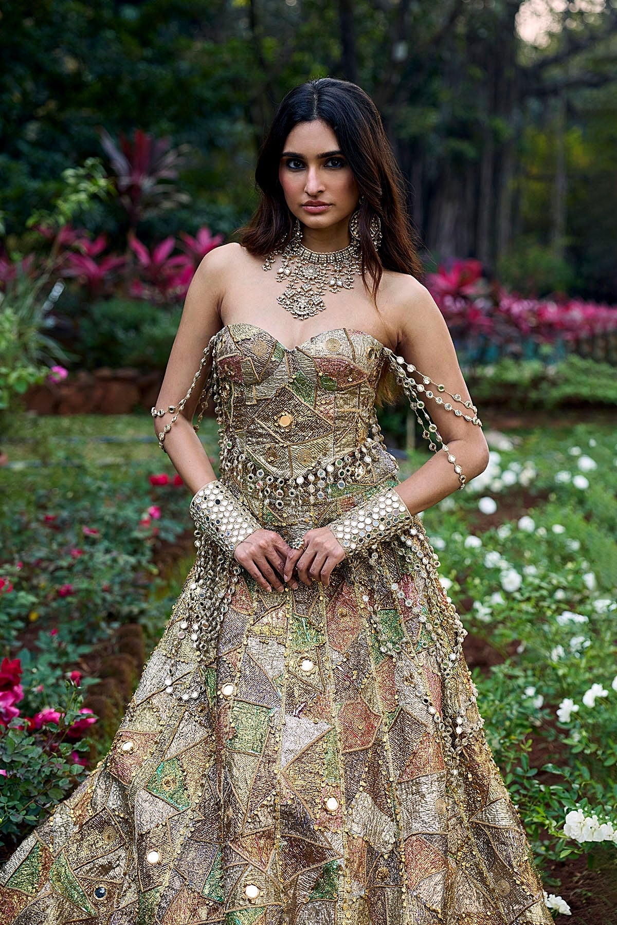 Gulnaar Gota Lehenga Set