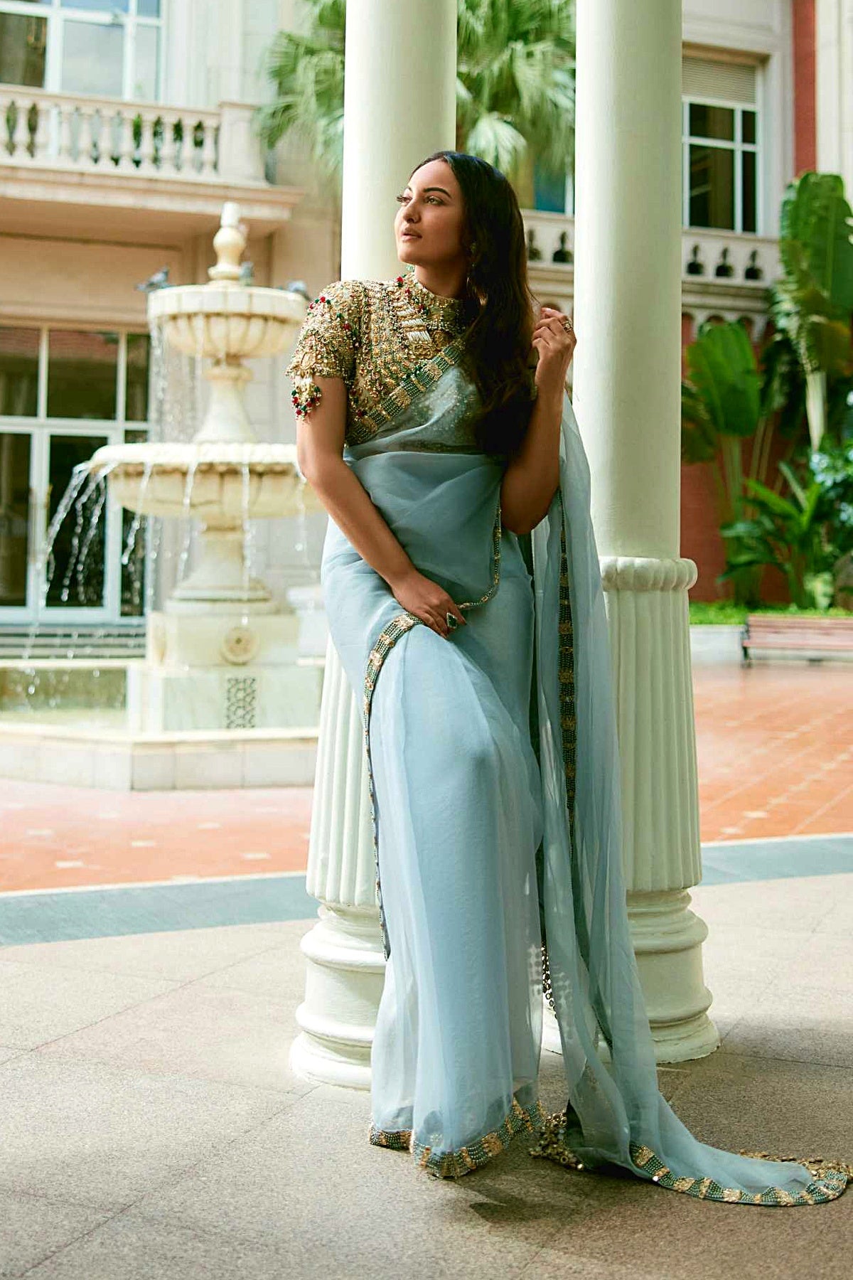 Sonakshi Sinha in Neelambara Saree Set