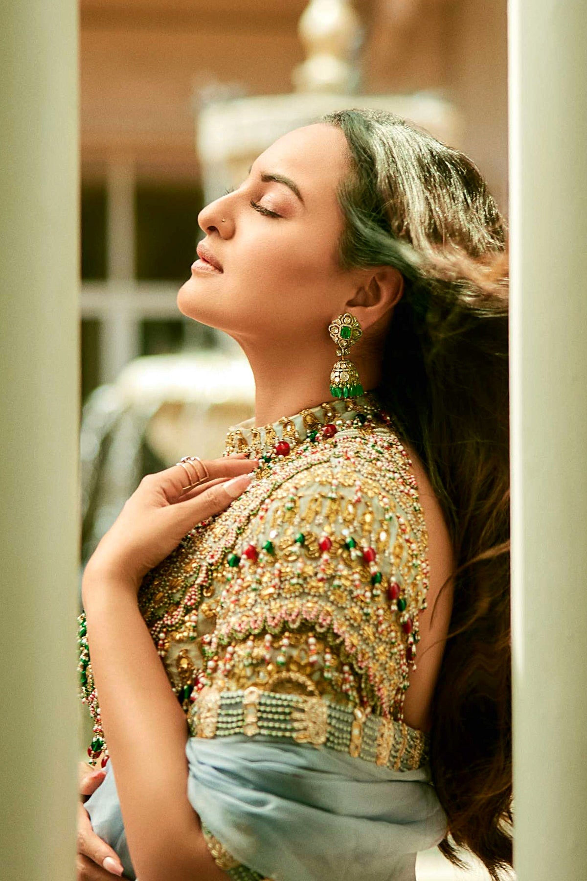 Sonakshi Sinha in Neelambara Saree Set