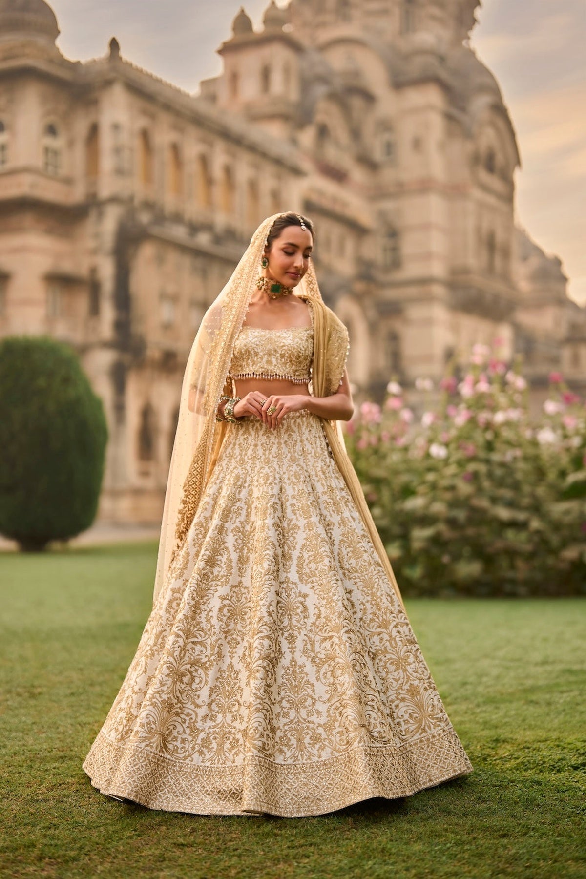 Ivory Gold Lehenga Set