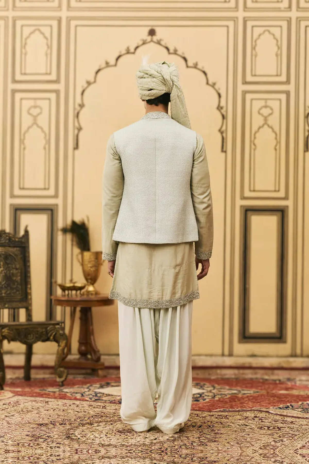 Jalabha Raw Silk Kurta Bundi Set