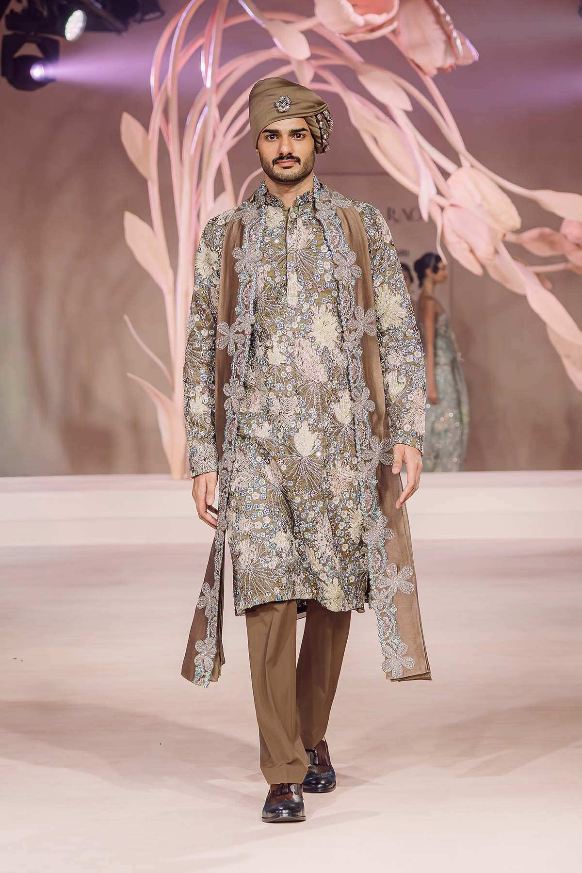 Shehryar - Taupe brown organza kurta