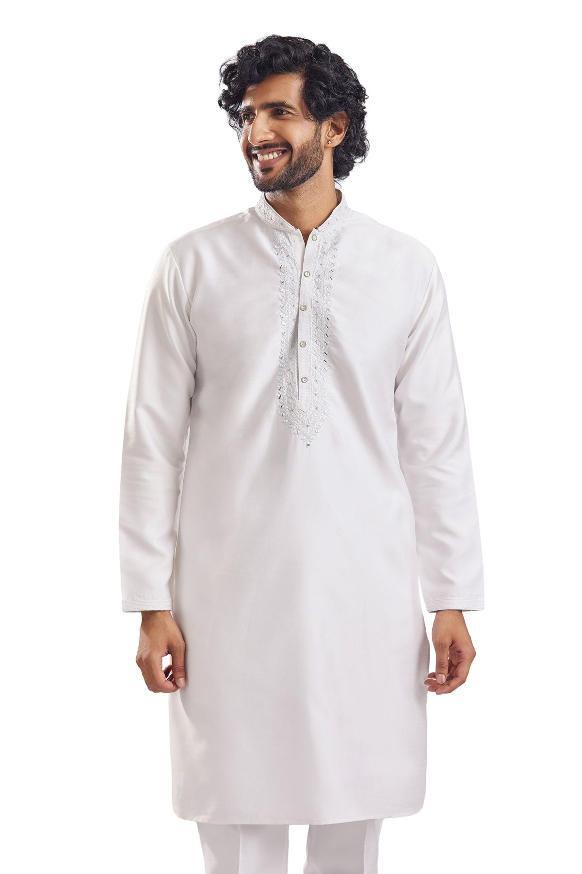Classic Blue Mirror Work Groomsman Sherwani