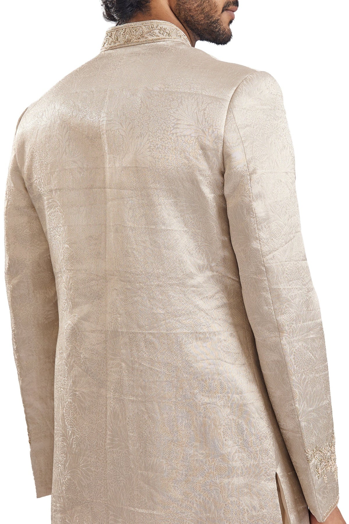 Gold Jacquard Classic Groomsman Sherwani