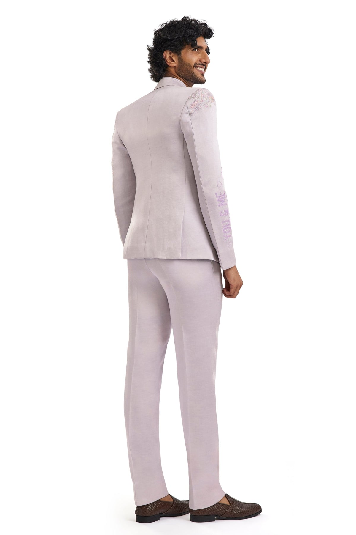Lavender Embroidered Blazer Set