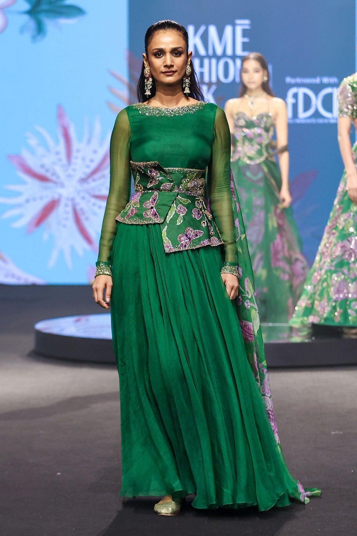 Zerina Hand Embroidered Anarkali Set With Belt