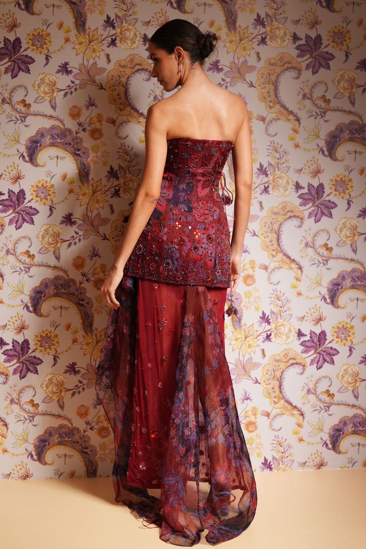 Nazma Embroidered Draped Skirt Set