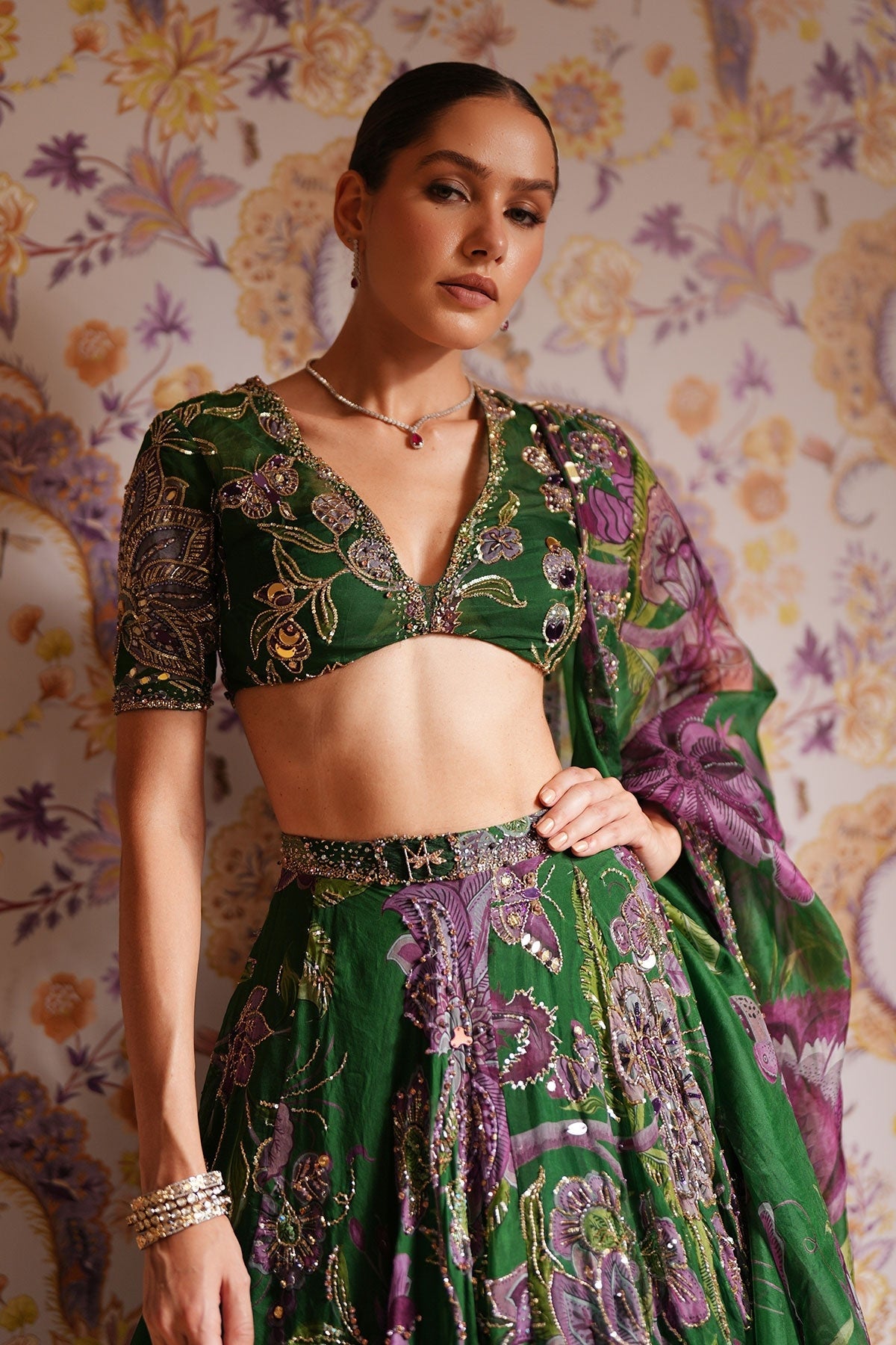 Zahida Hand Embroidered Lehenga Set