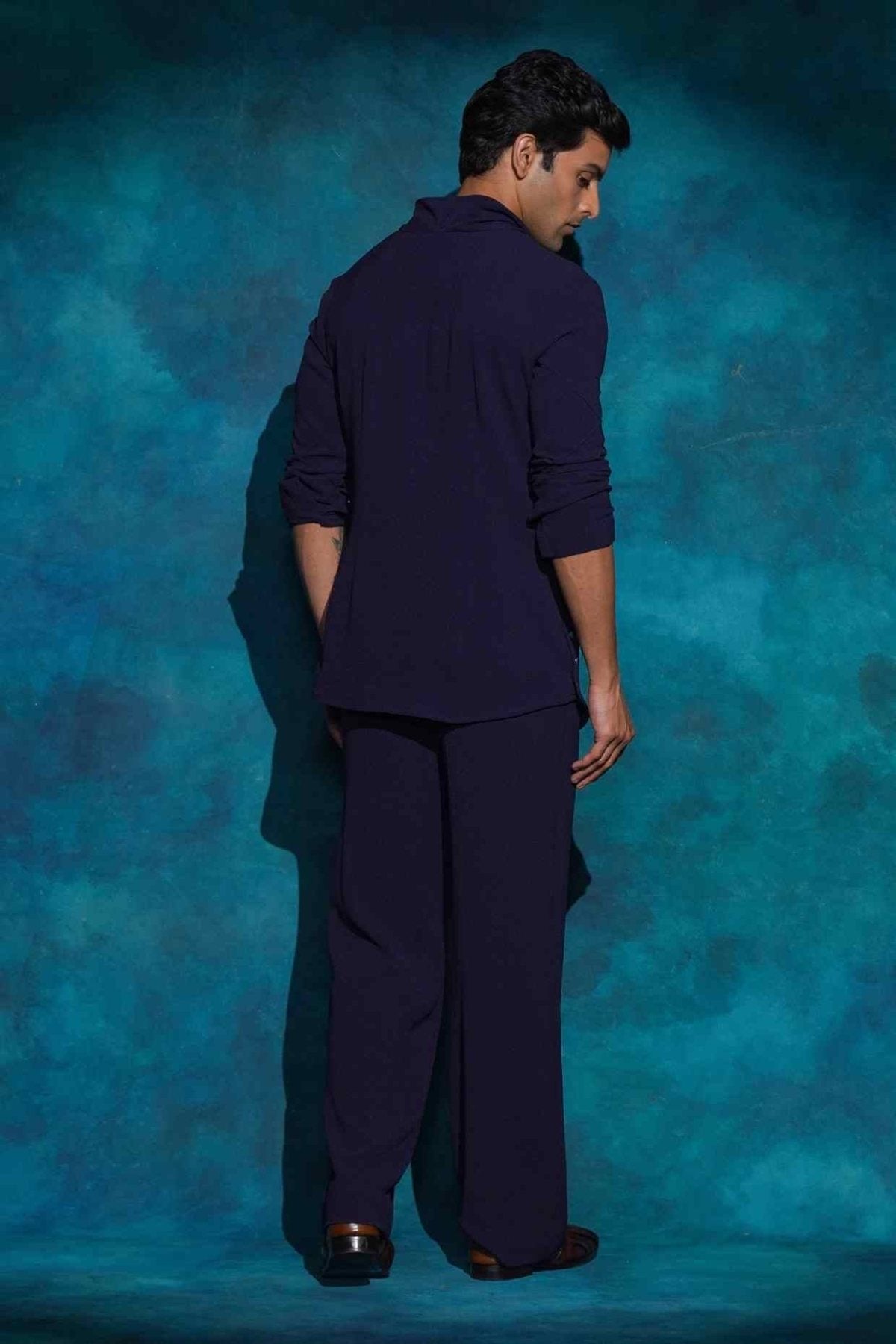 MIDNIGHT BLUE COWL KURTA SET