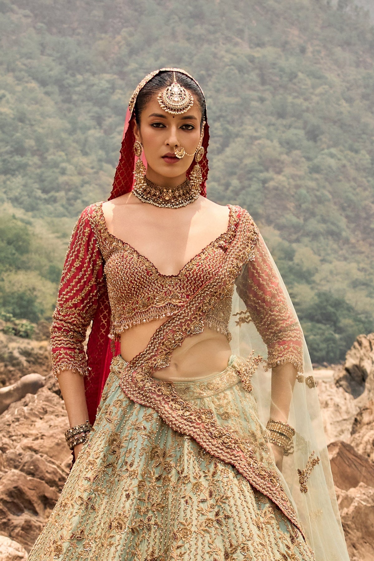 Misty Sage Lehenga