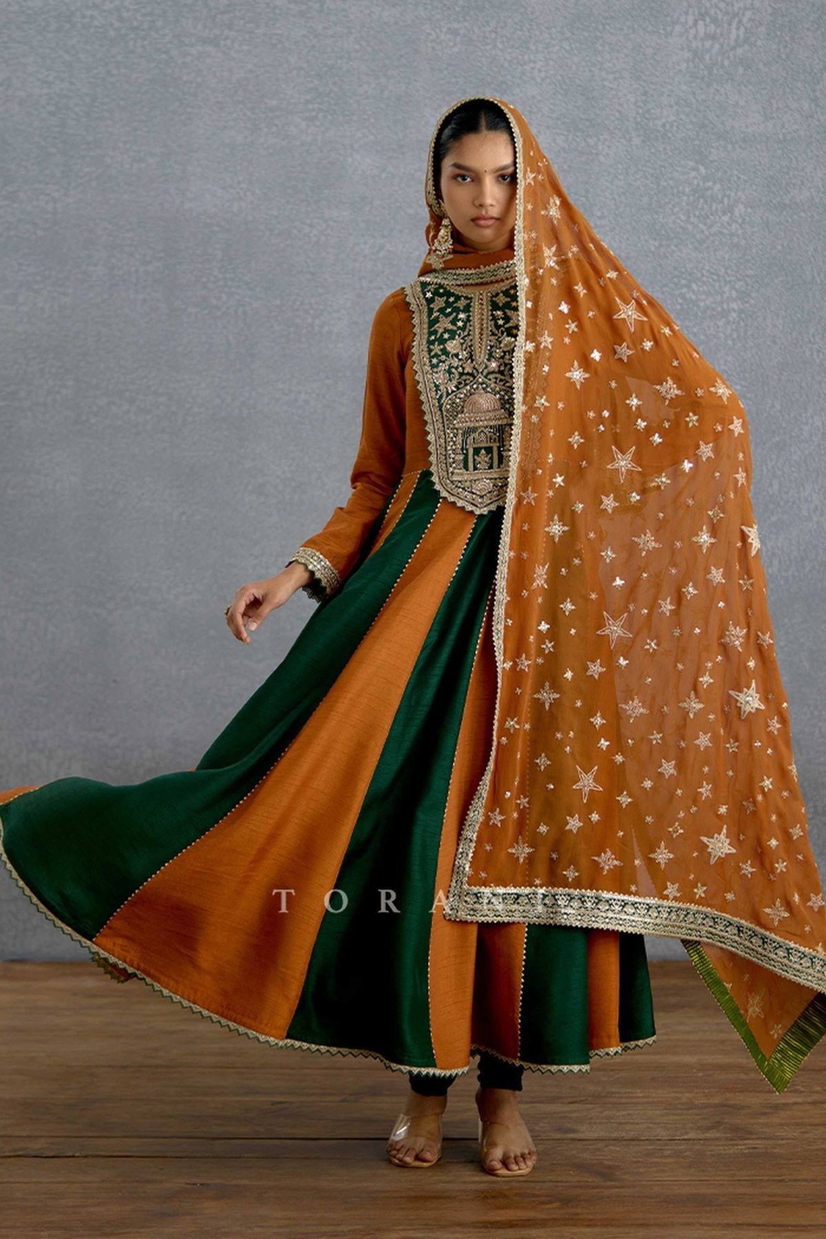 Nooran Sabz Lehar Anarkali Set