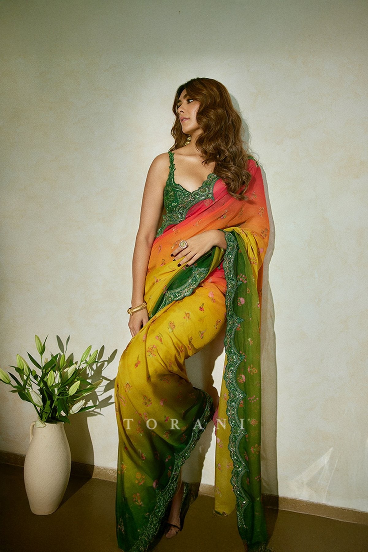 Mrunal Thakur in our Chitrangi Ziya Saree Set