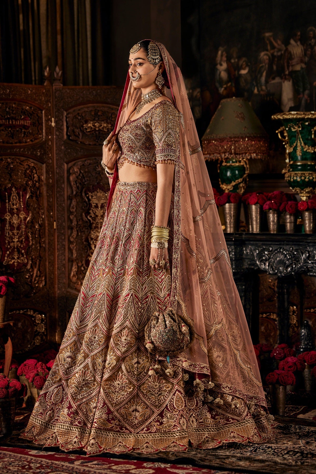 Multi Hued Peach Lehenga