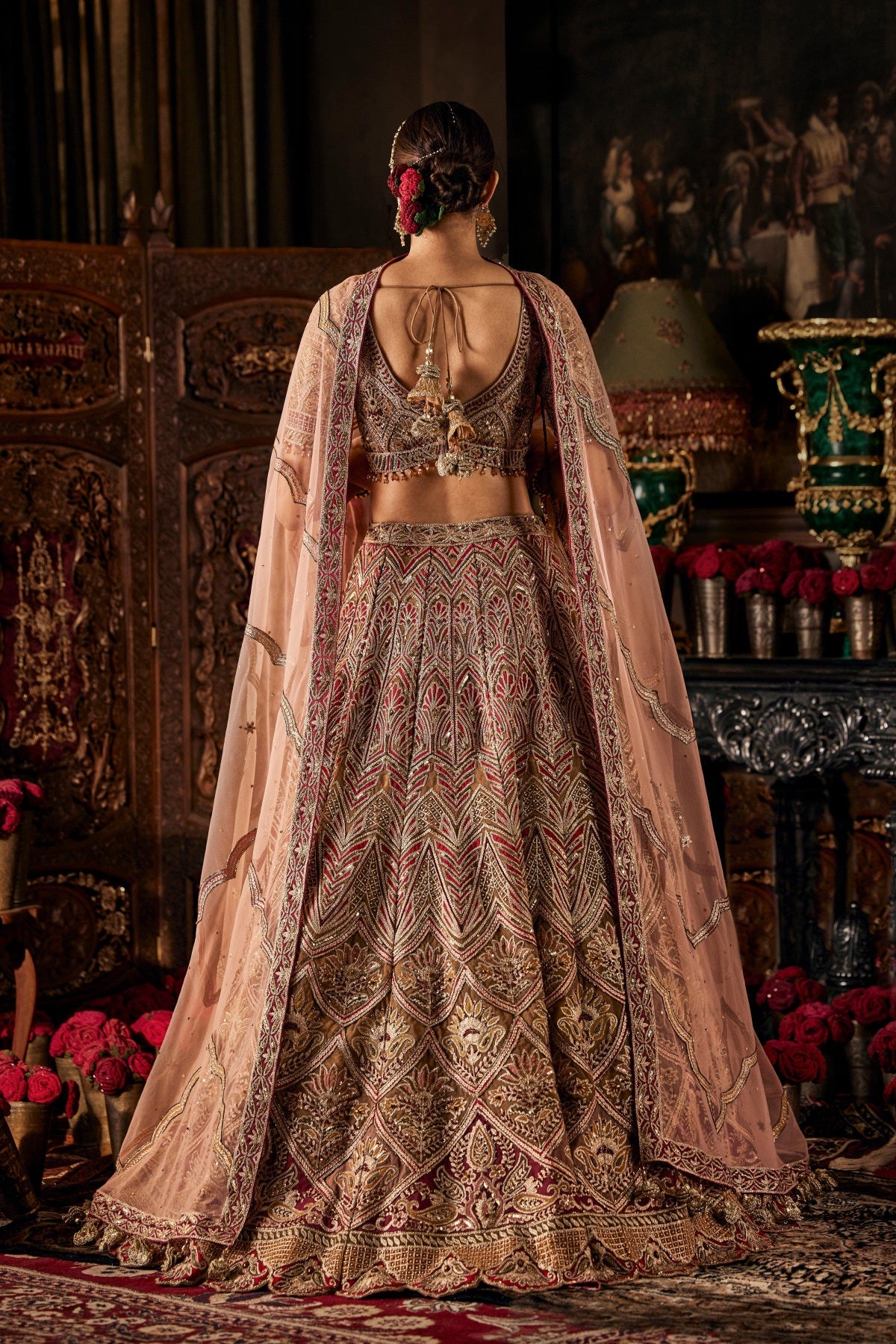 Multi Hued Peach Lehenga