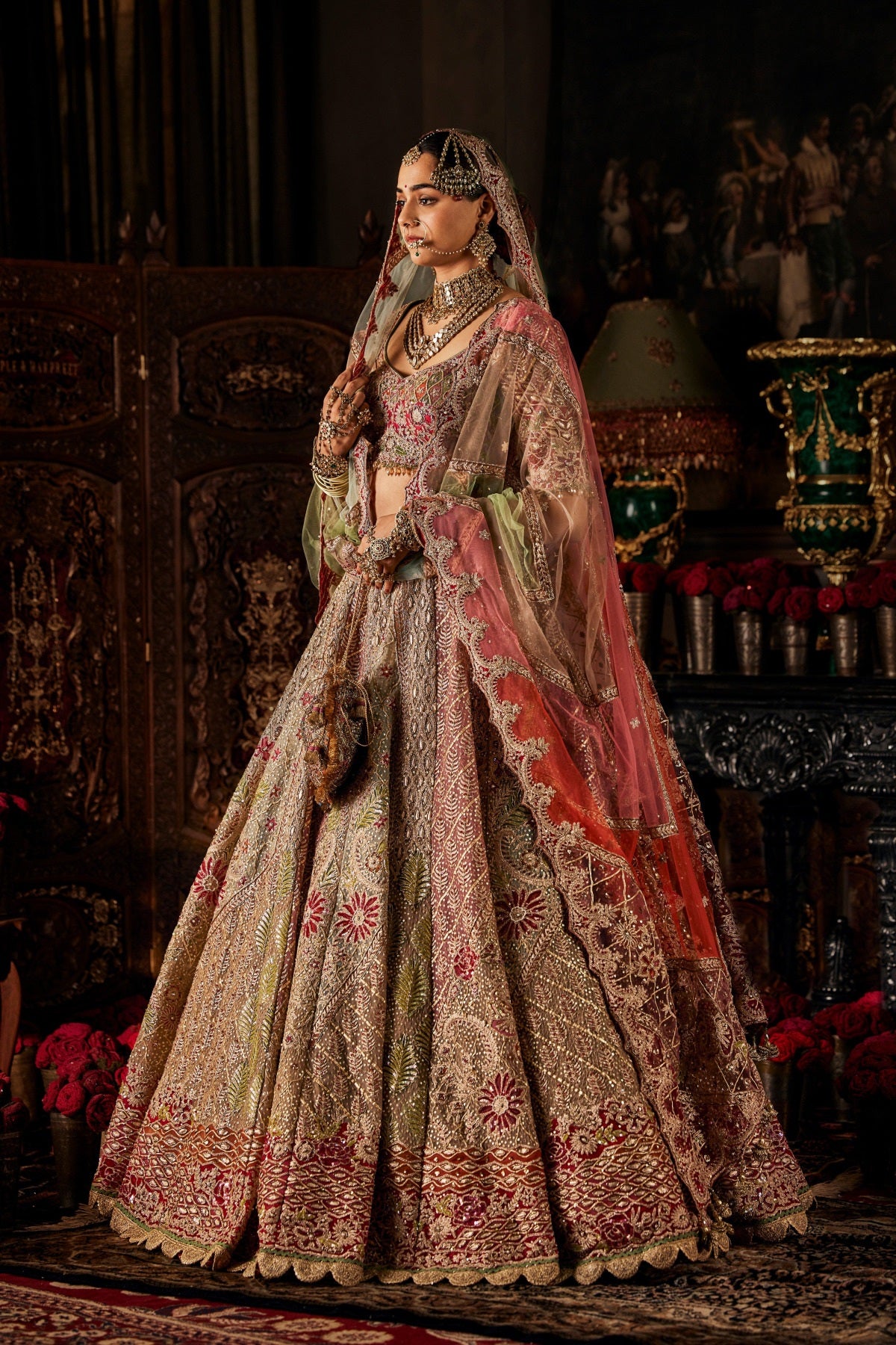 Multi Hued Tulle Lehenga