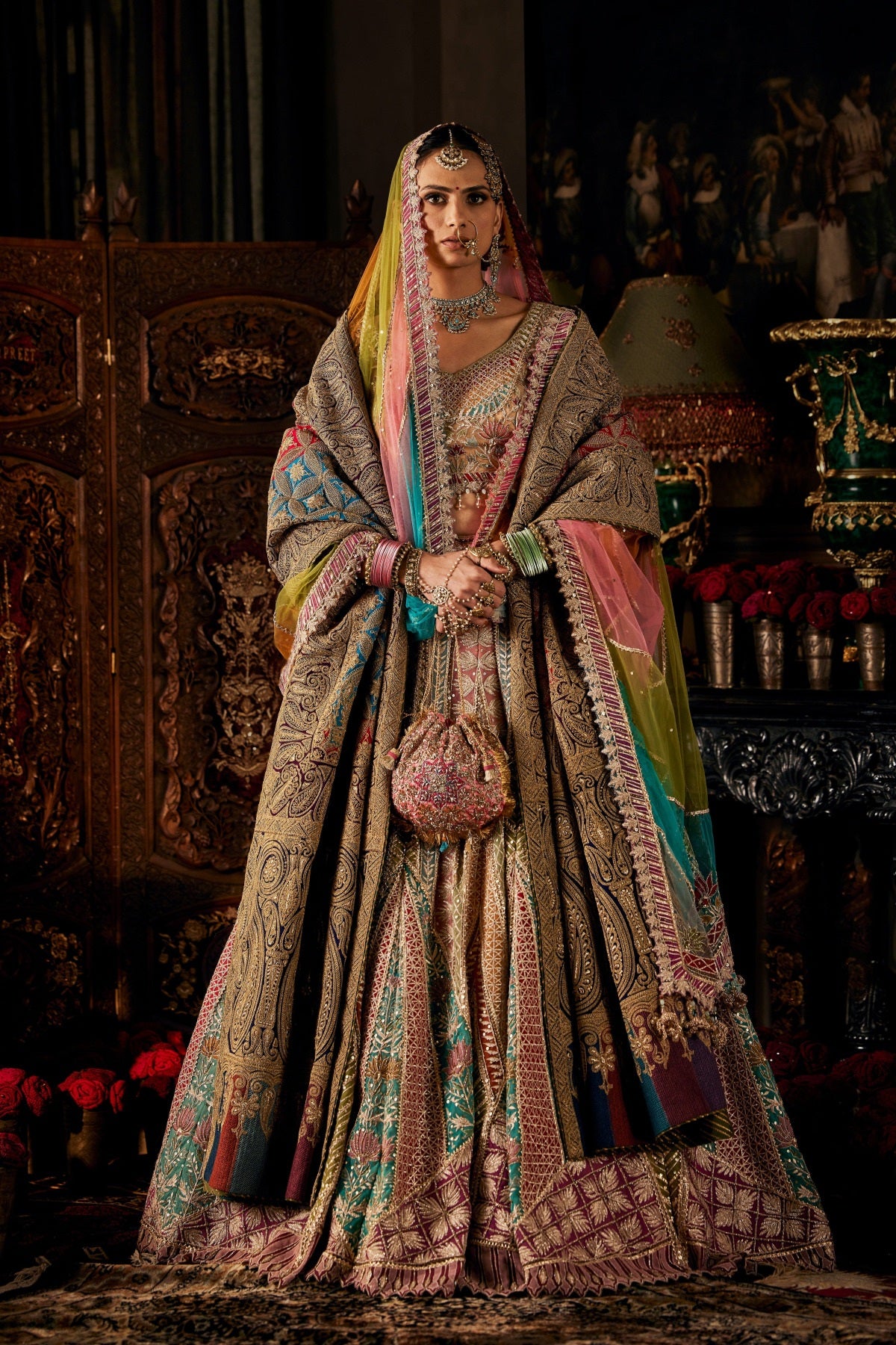 Multi Hued Tulle Lehenga