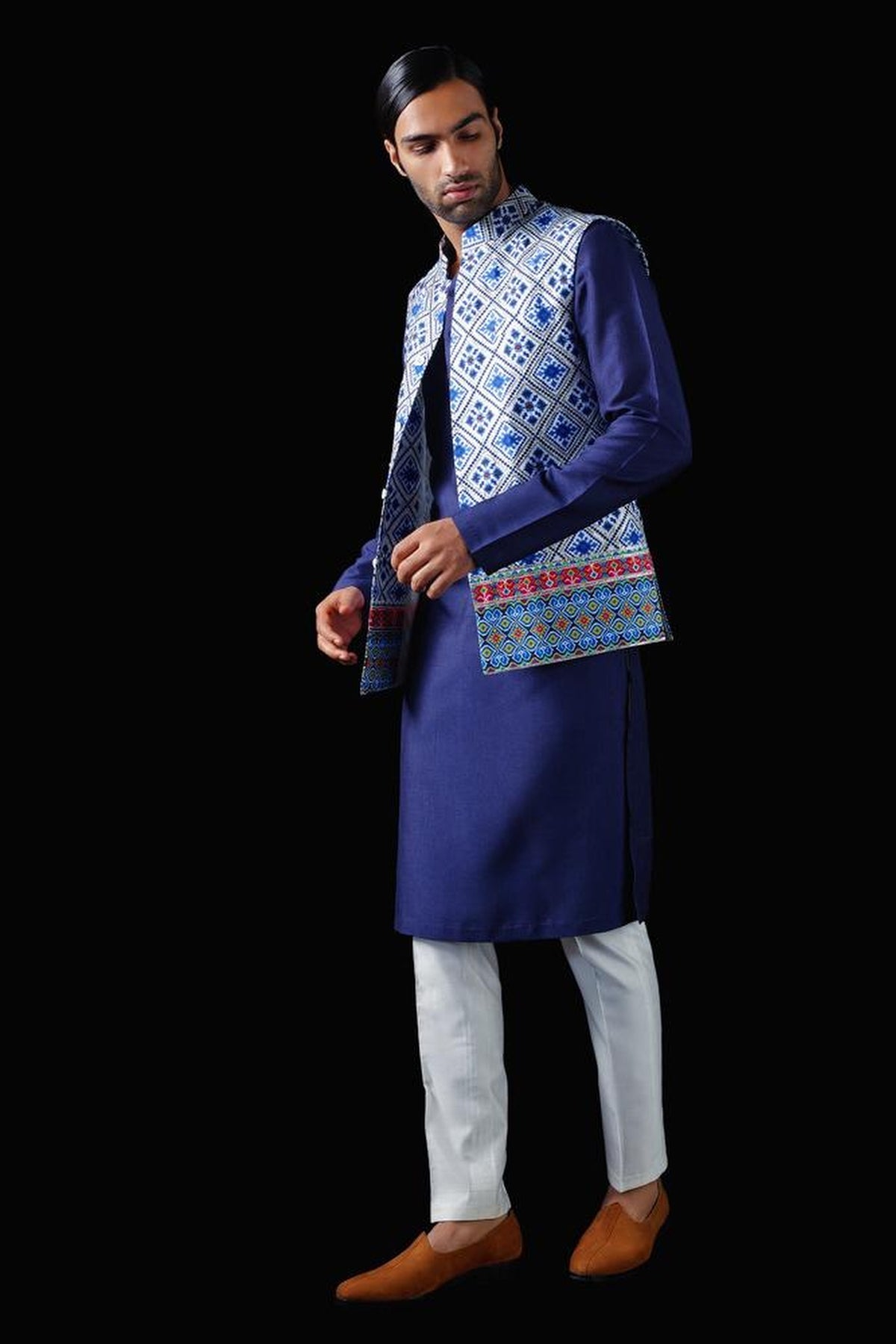 Neel Kurta & Bandhi Set with Pant
