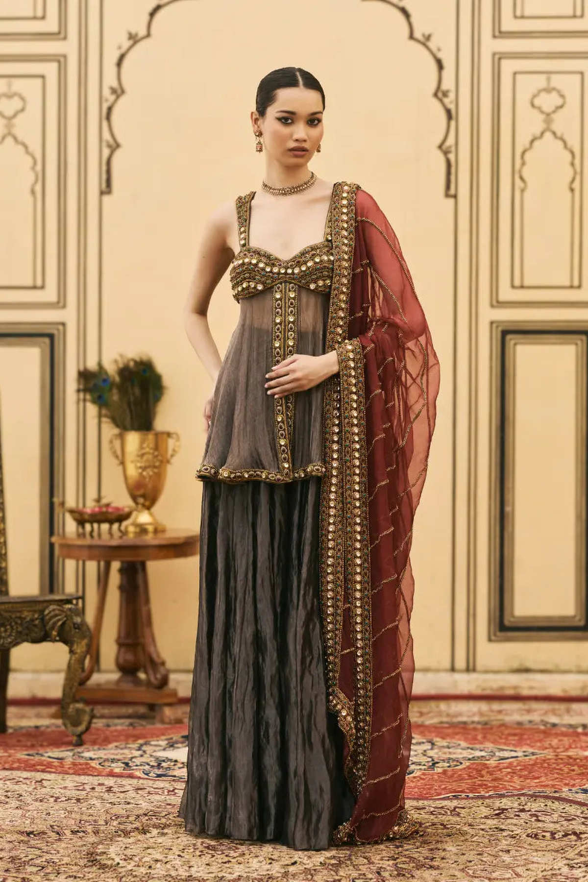 Neel-Shyam Tissue Organza Sharara Set