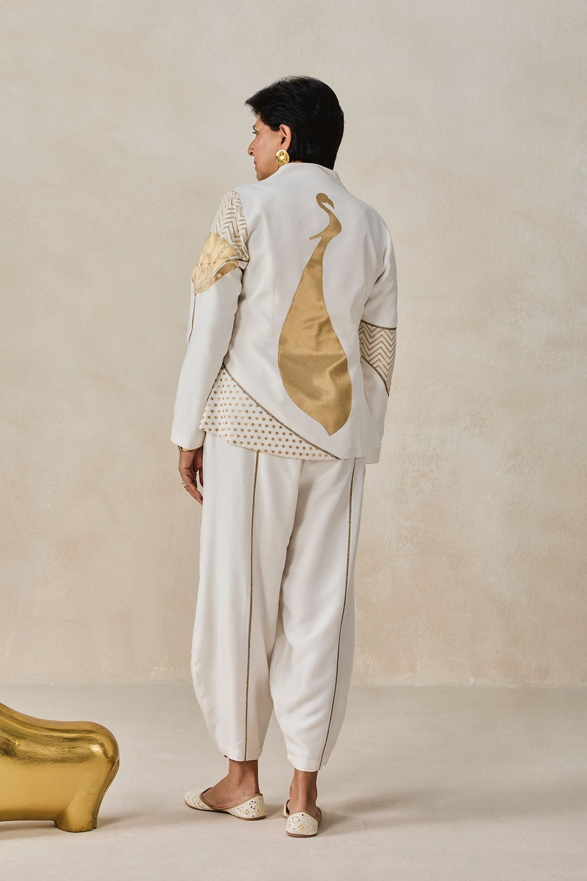 Chanderi Short Jacket Style Kurta With Pant Set