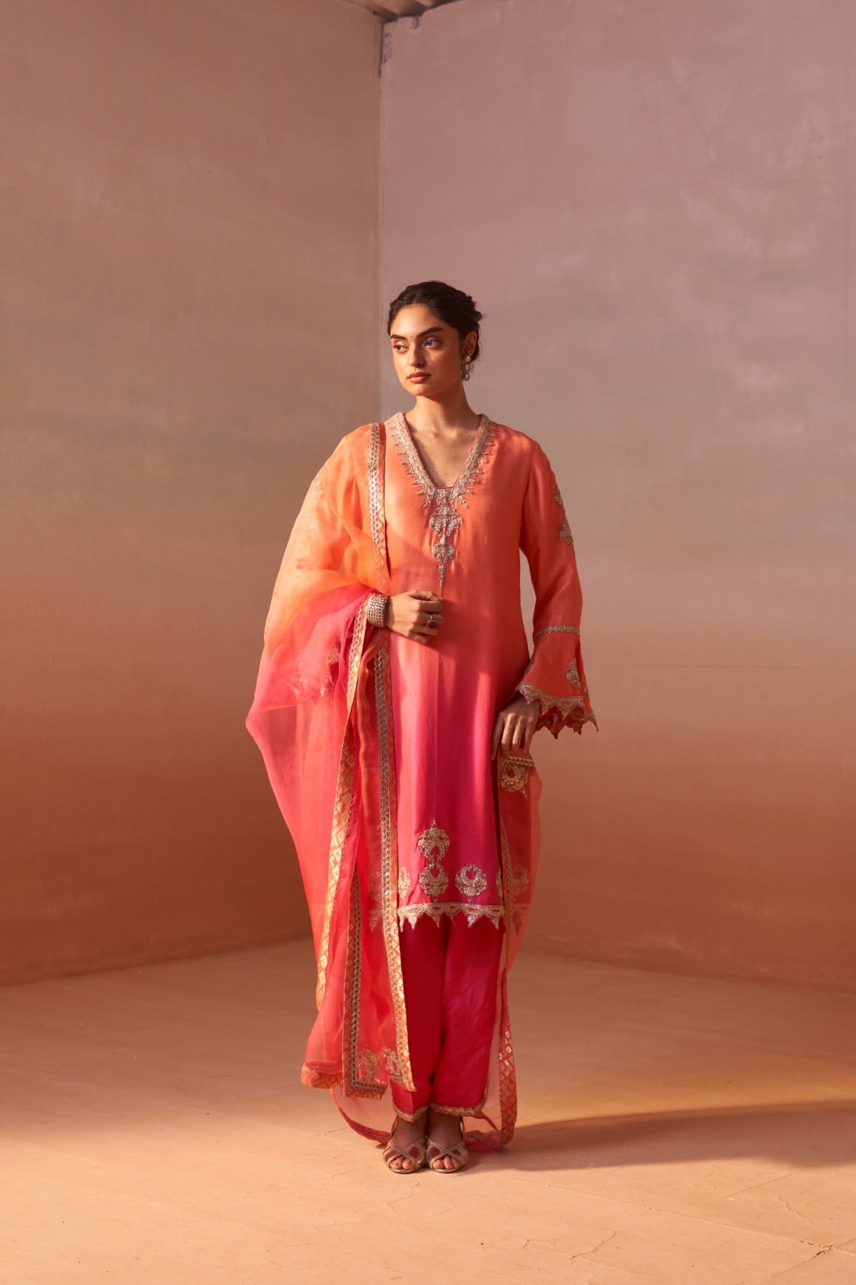 CARROT OMBREY SUIT SET
