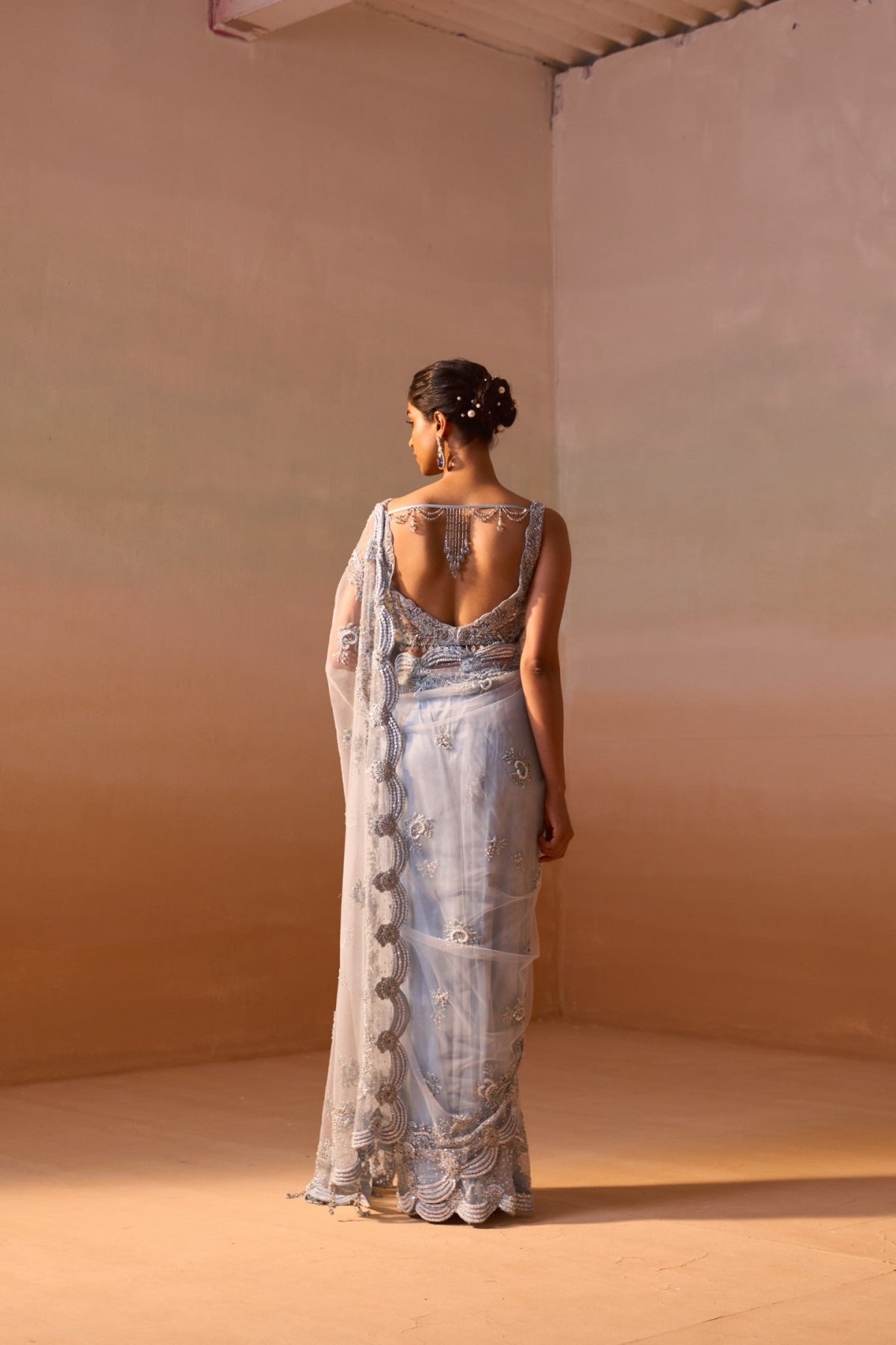 POWDER BLUE SAREE