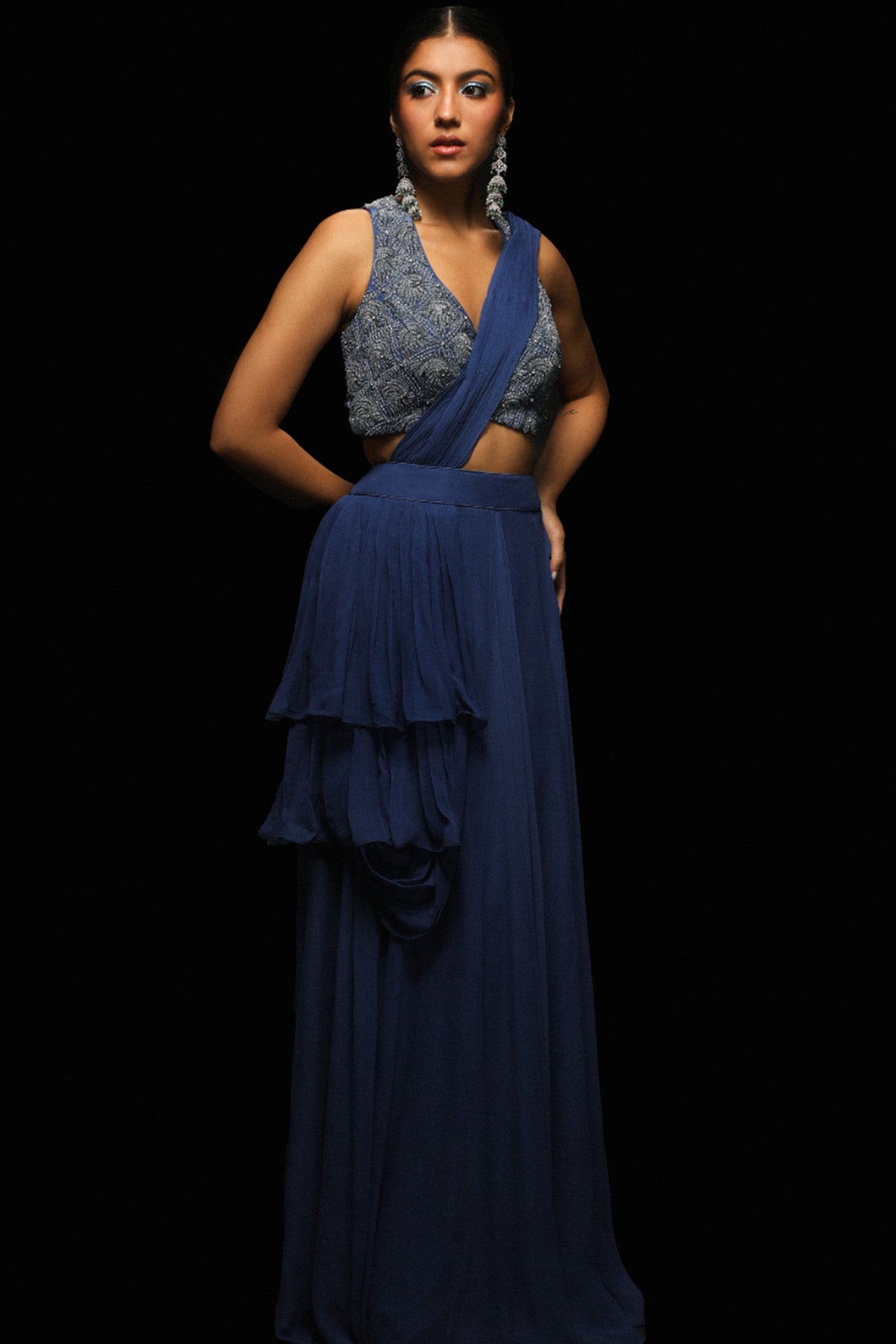 Nocturne Saree