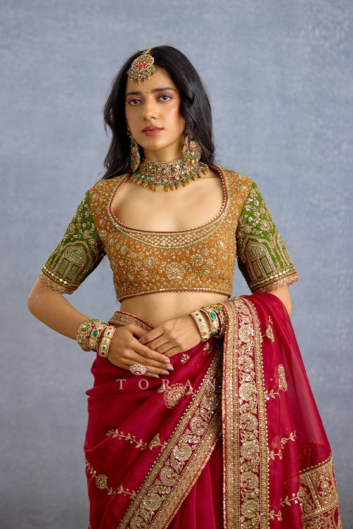 Nuraan Sabz Mehel Blouse