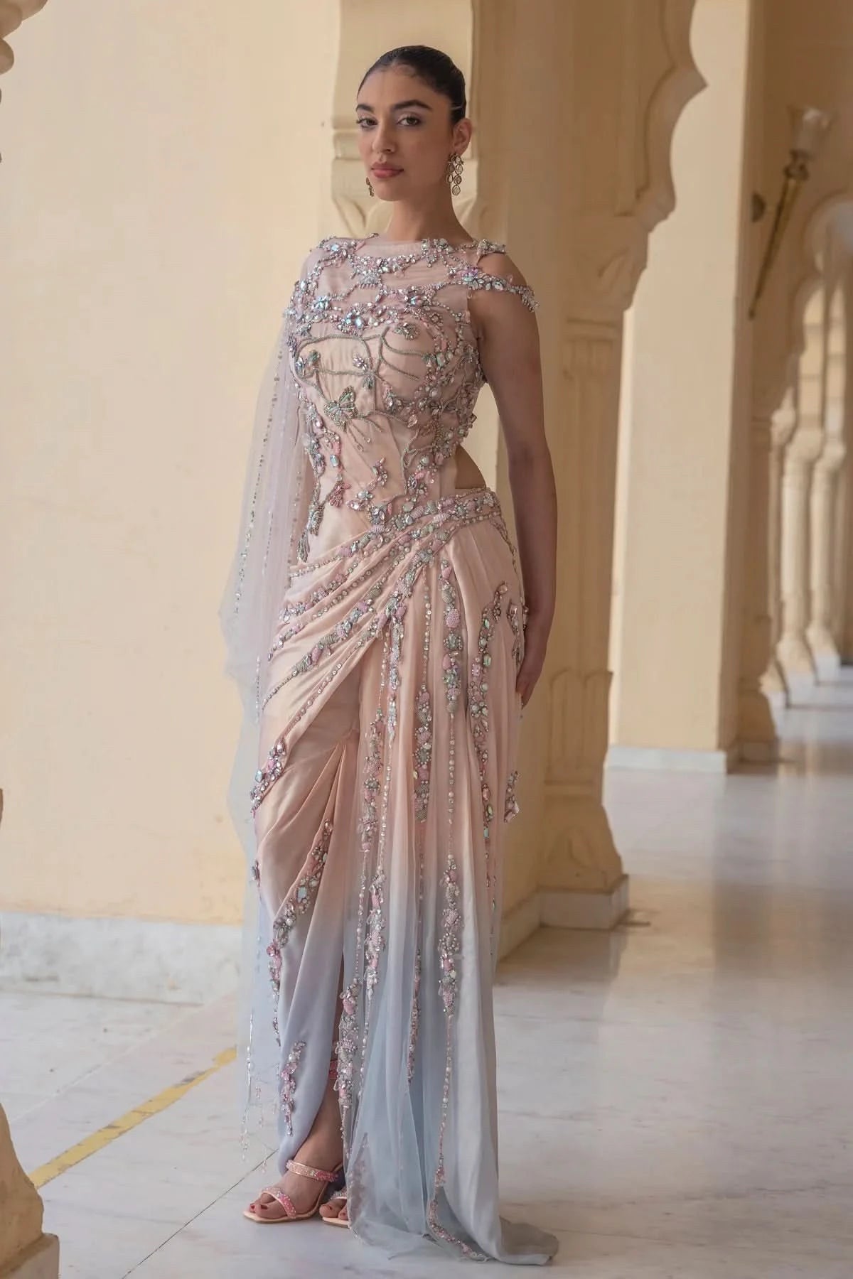 Ophelia Draped Kaftan Gown