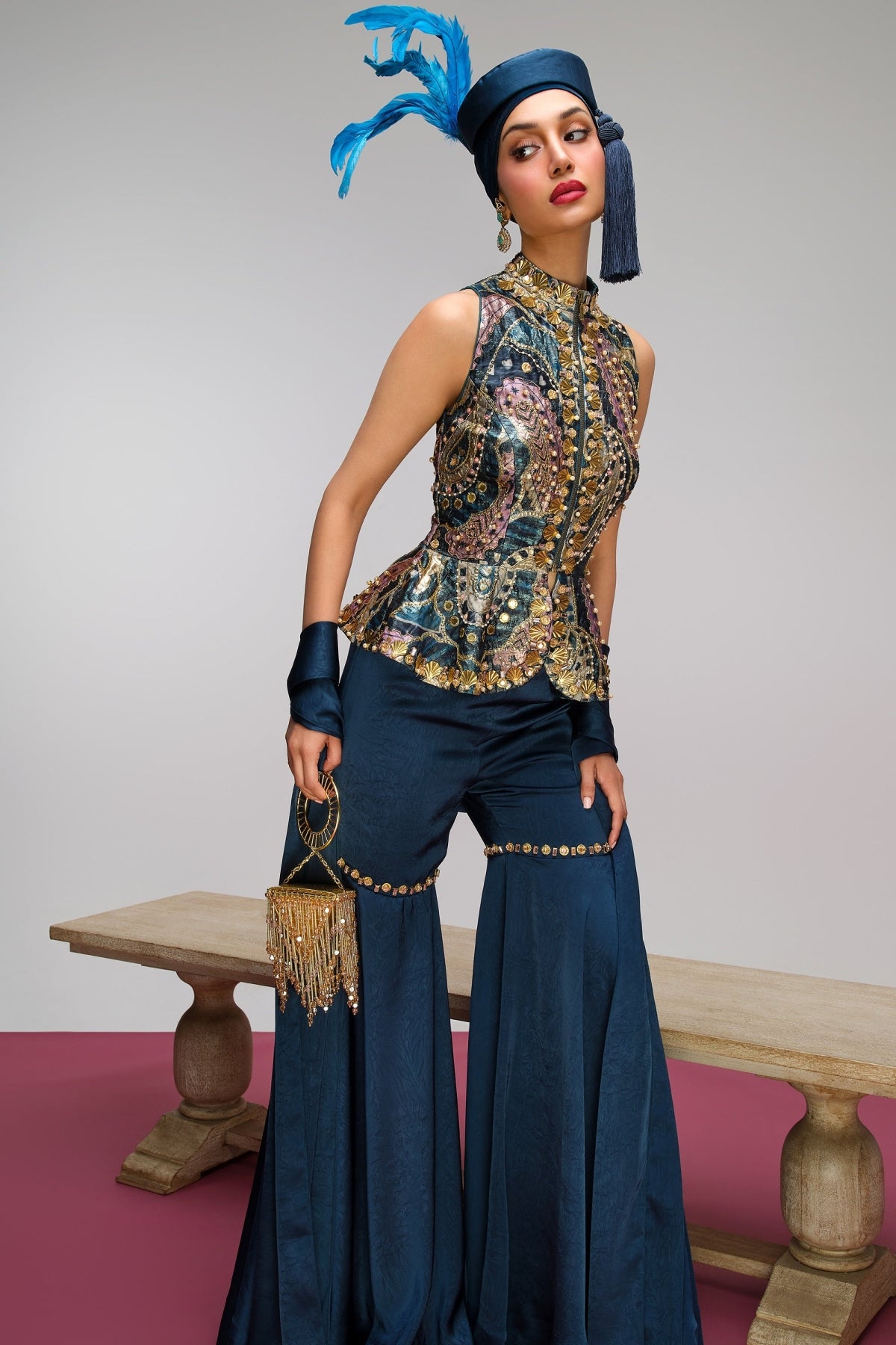 Petrol blue pop paisley - Sharara