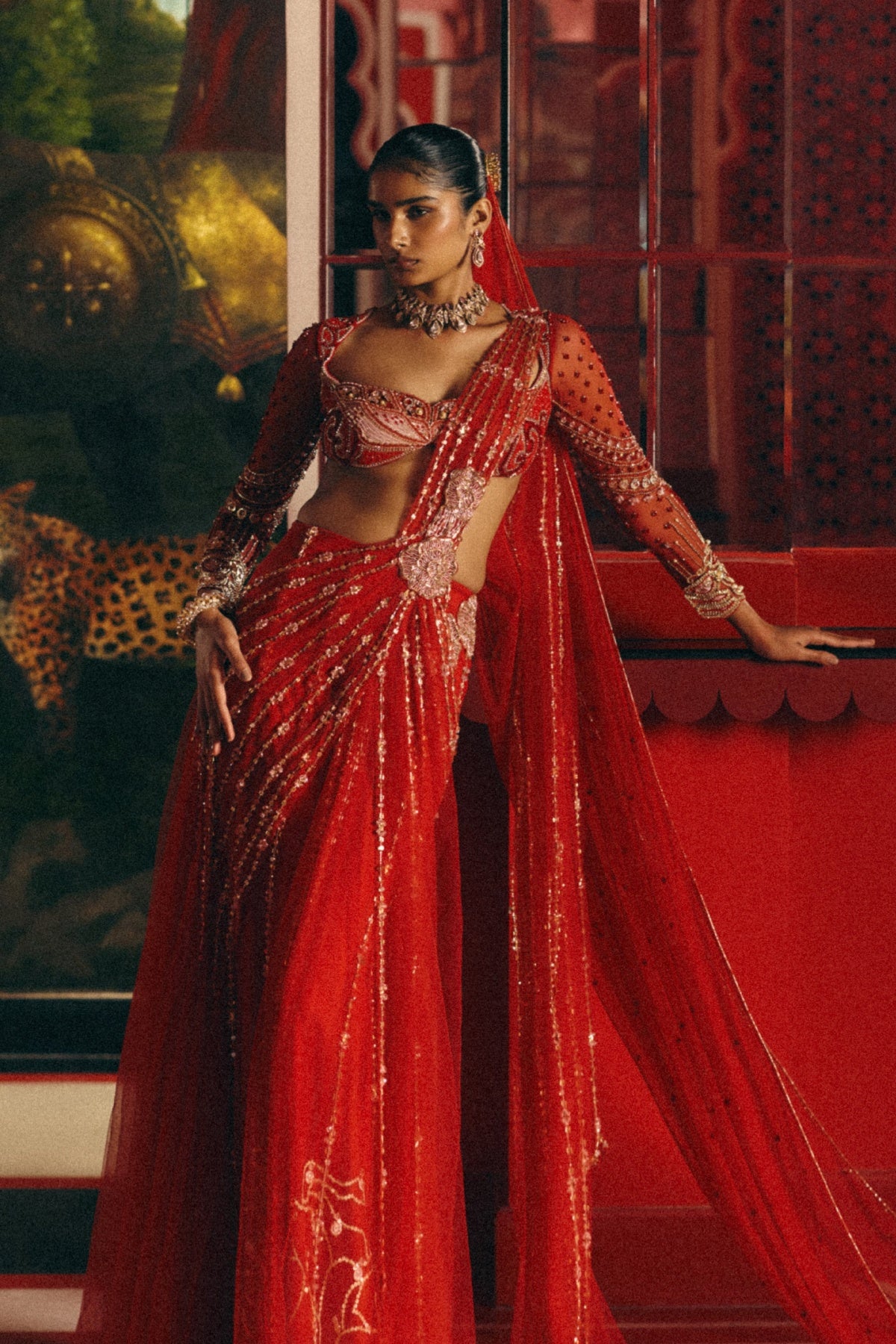 LUNAR RED SAREE