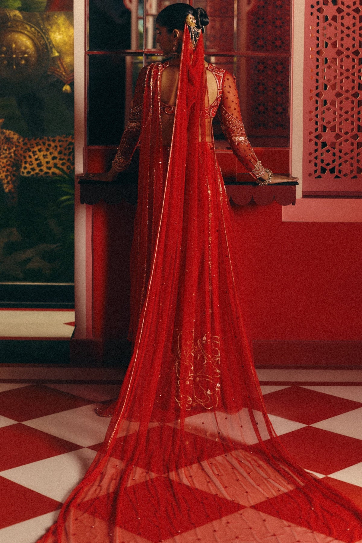LUNAR RED SAREE