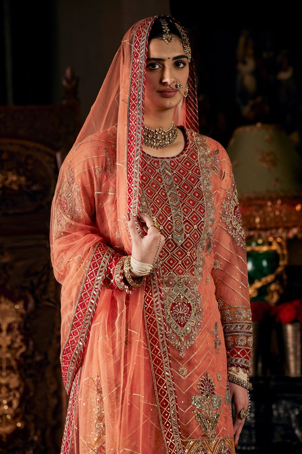 Peach Tulle Sharara