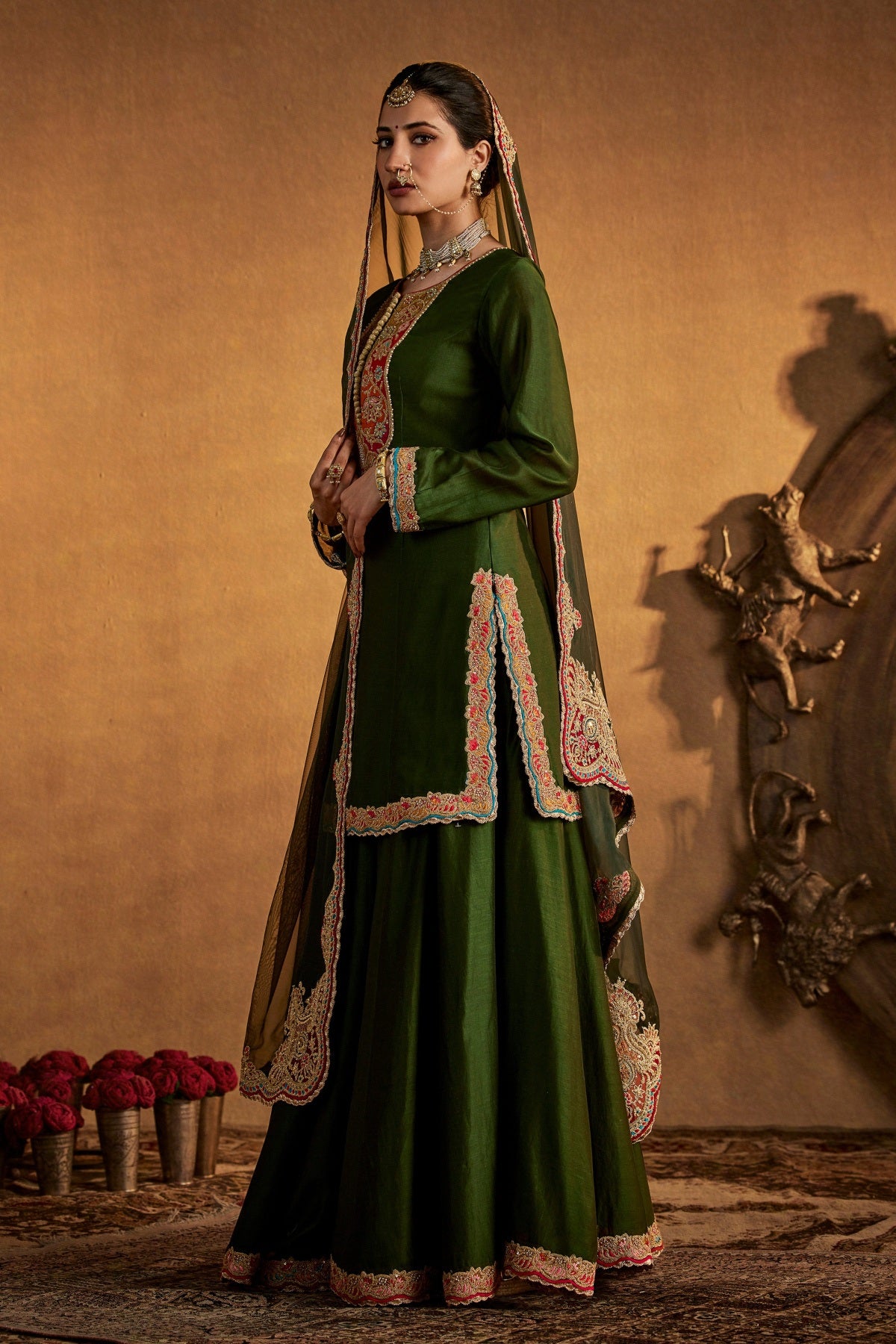 Pine Green Sharara Set