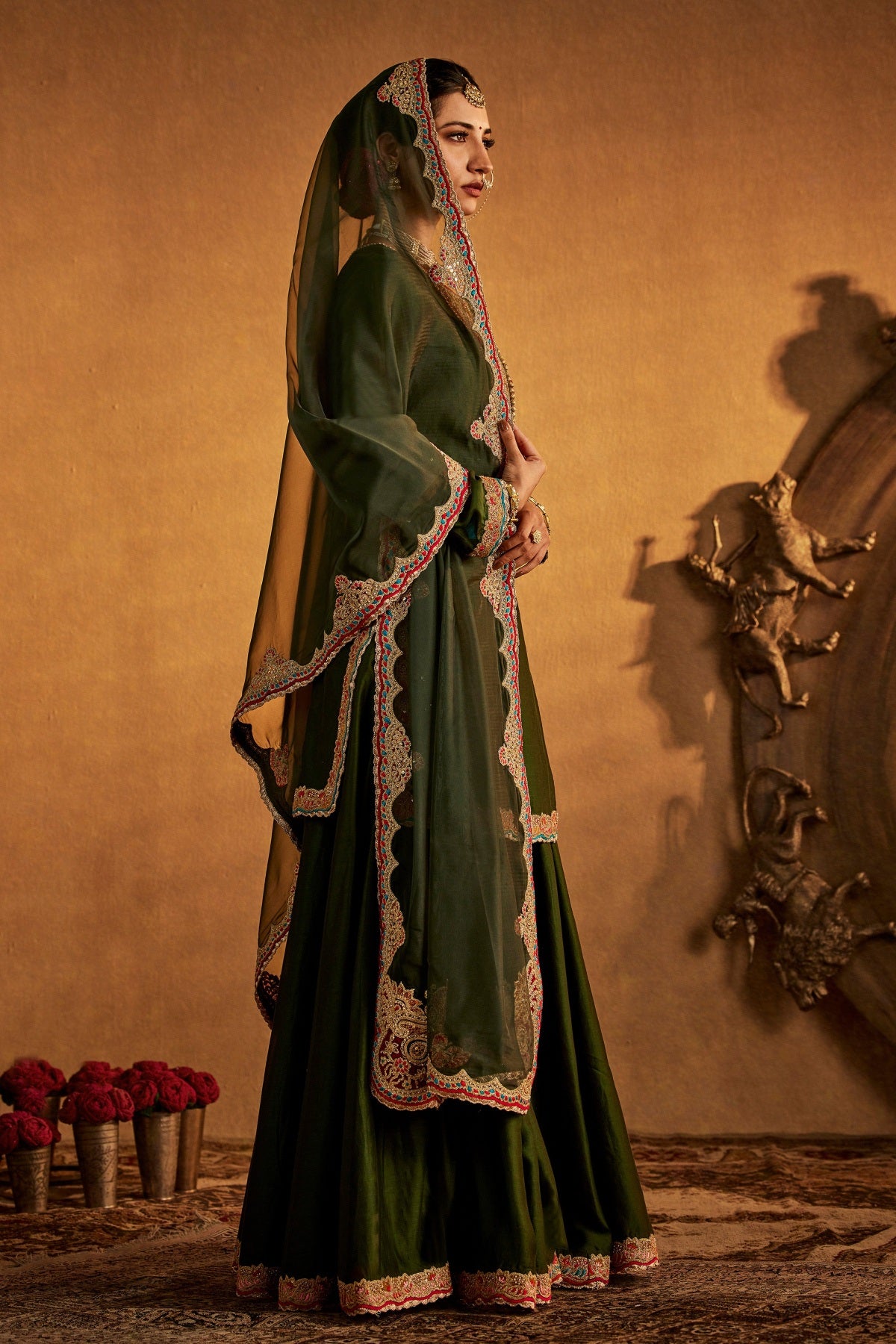 Pine Green Sharara Set