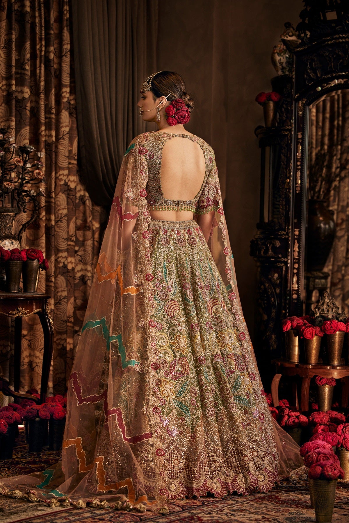 Pista Green Tulle Lehenga