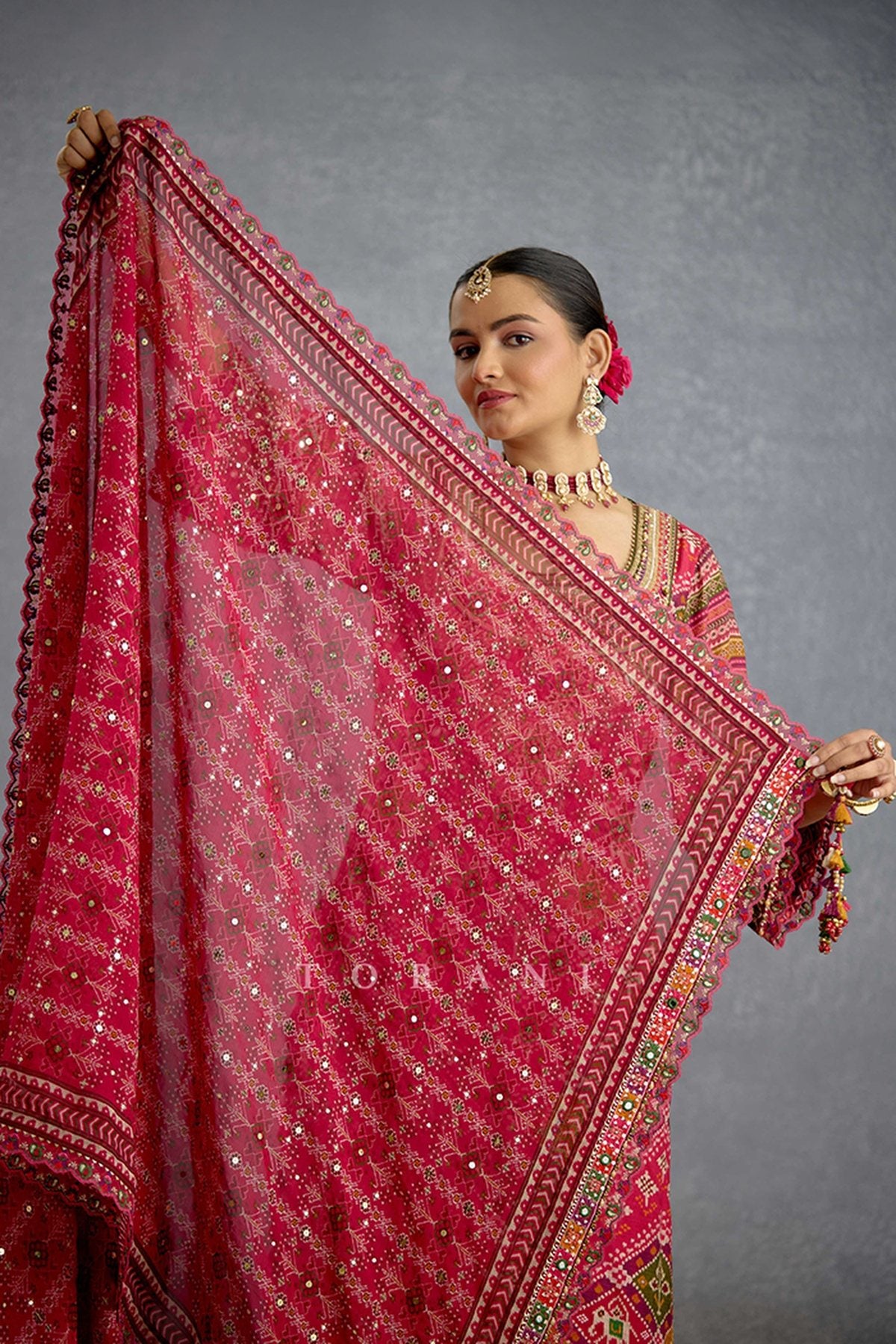 Raktangi Patola Kurta Set