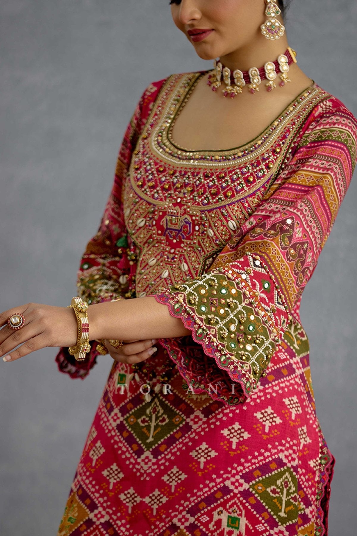 Raktangi Patola Kurta Set