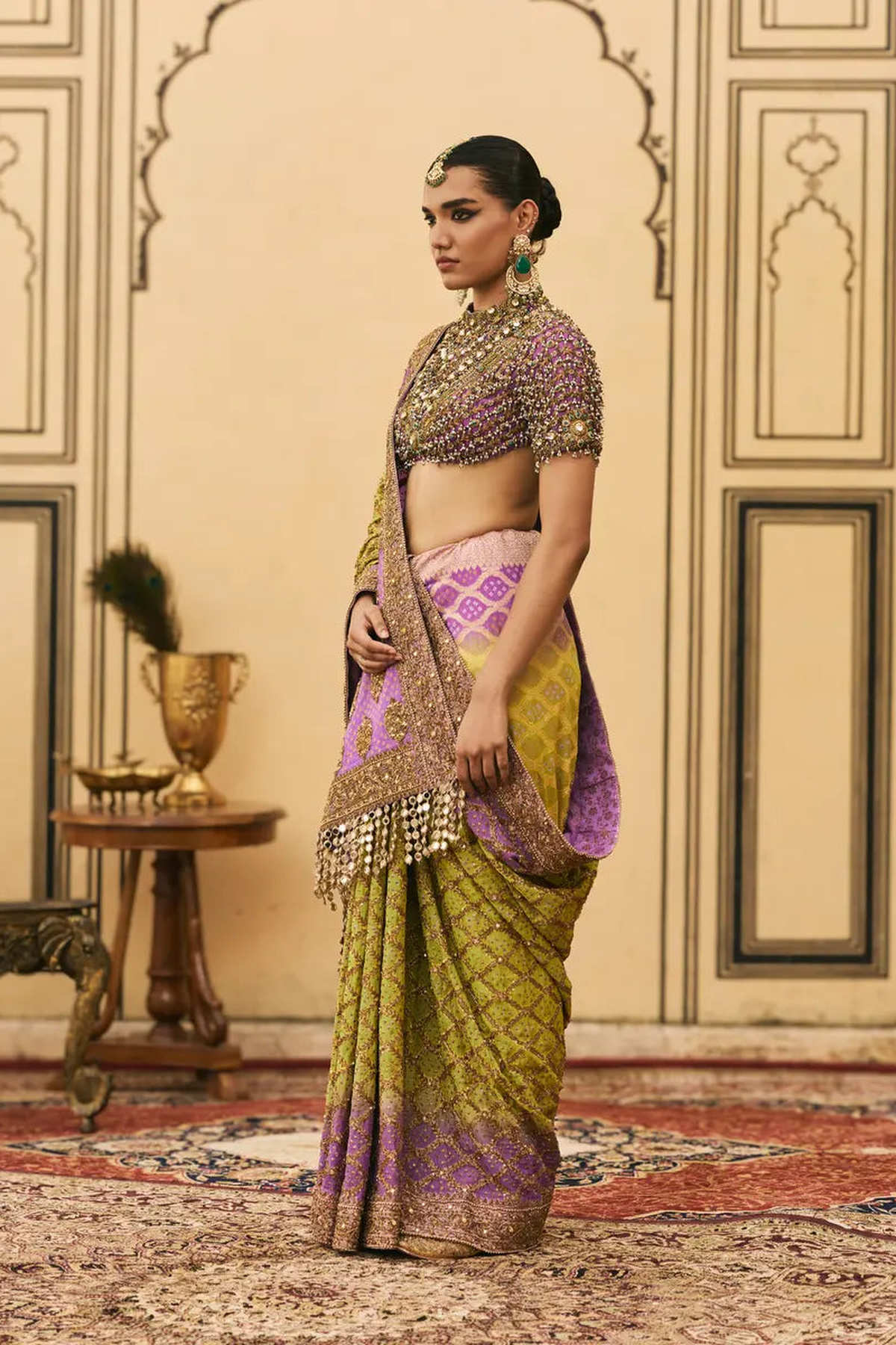 Ranga Ombre Georgette Saree Set