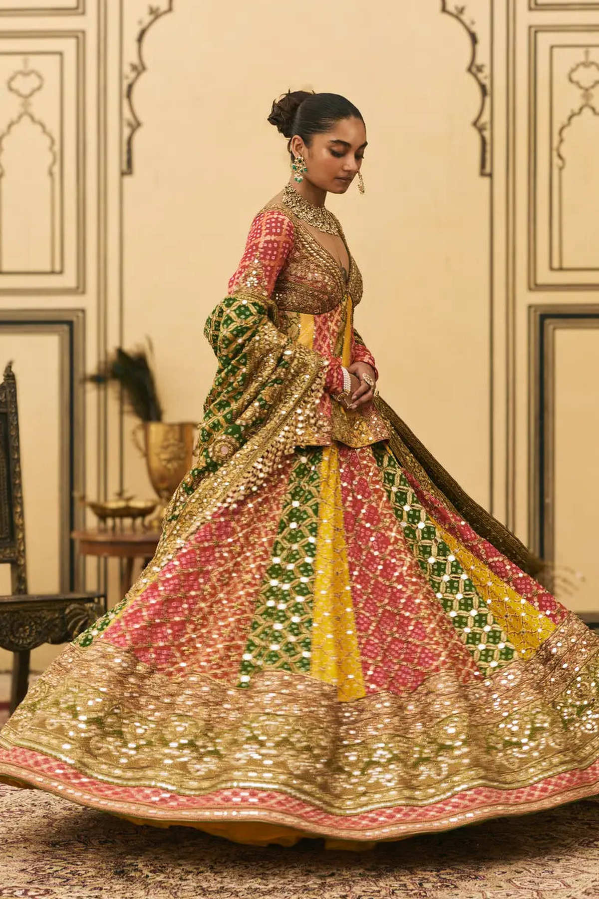 Rangeen Bandhani Lehenga Set