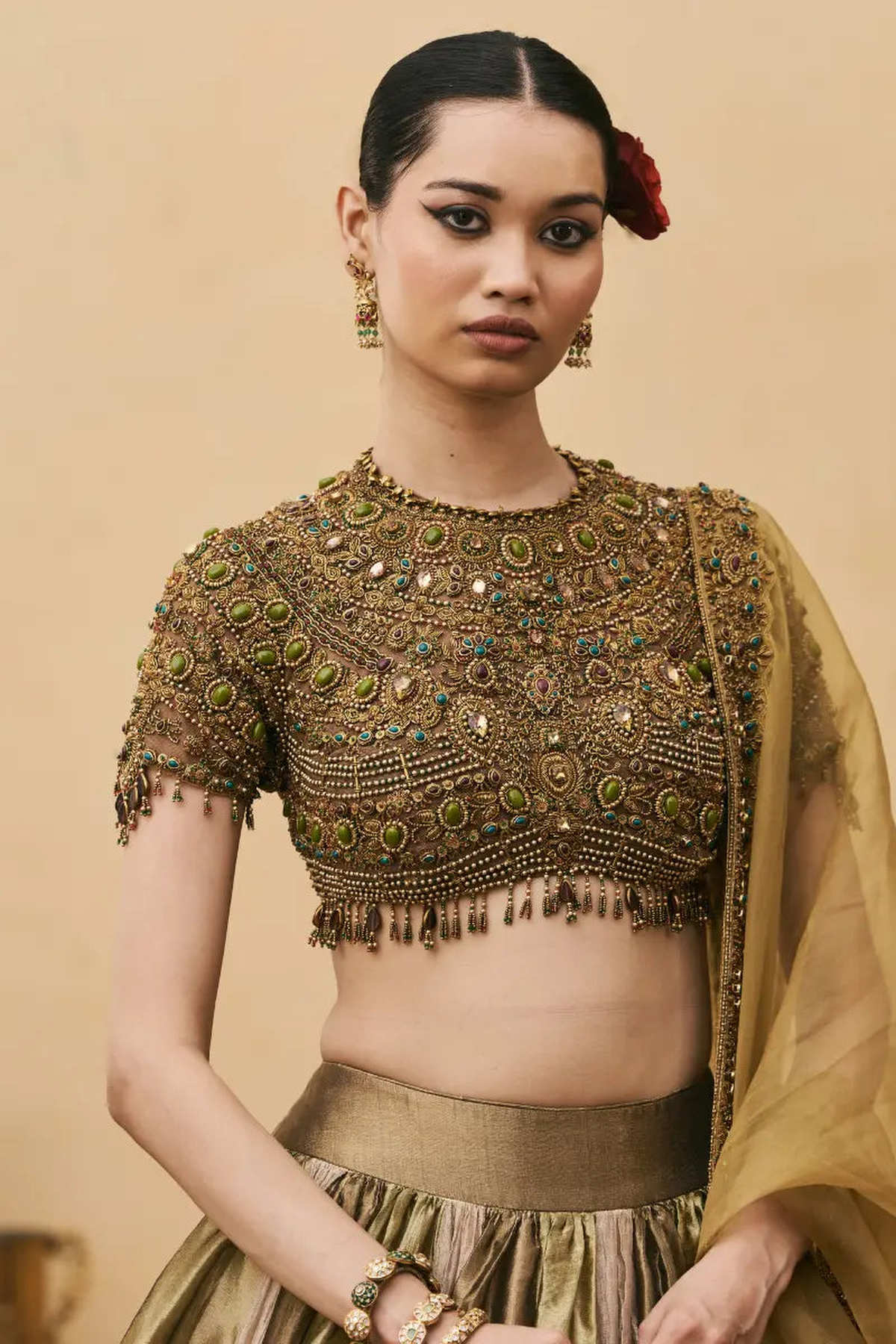 Rangoli Tissue Brocade Lehenga