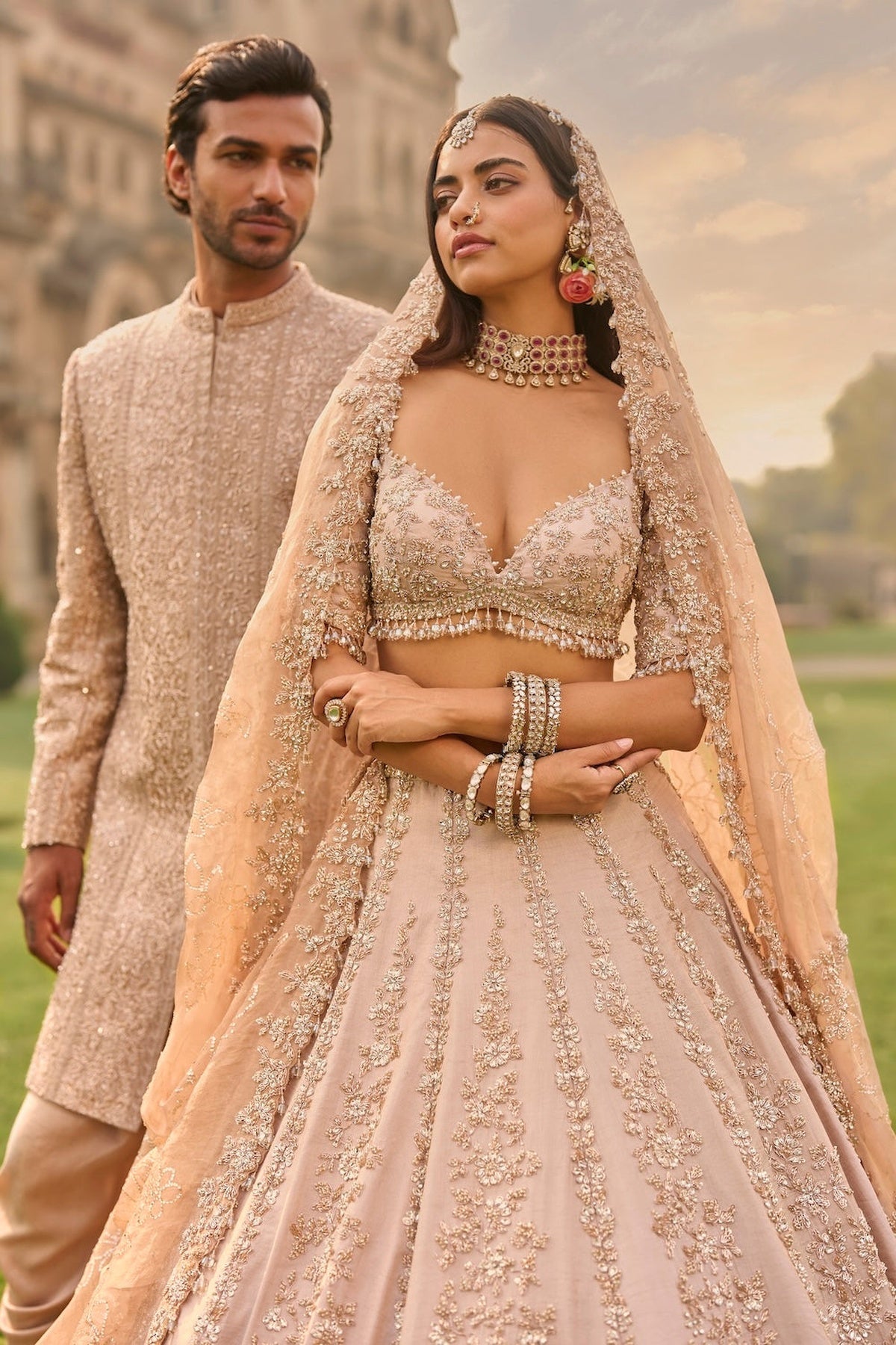 Rose Gold Lehenga Set