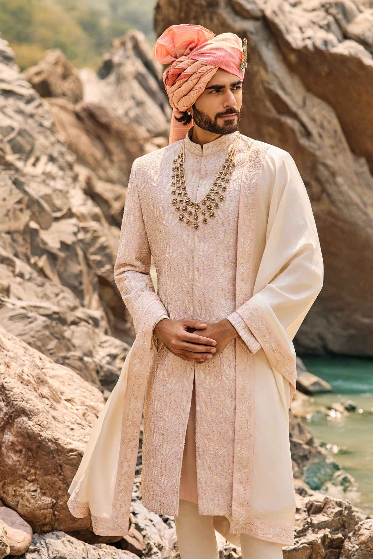 Blush Pink Legacy Sherwani Set