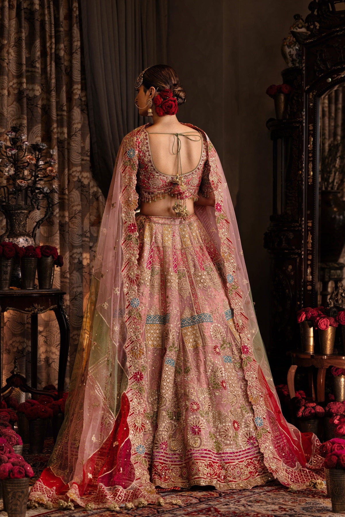 Rose Pink Tulle Lehenga