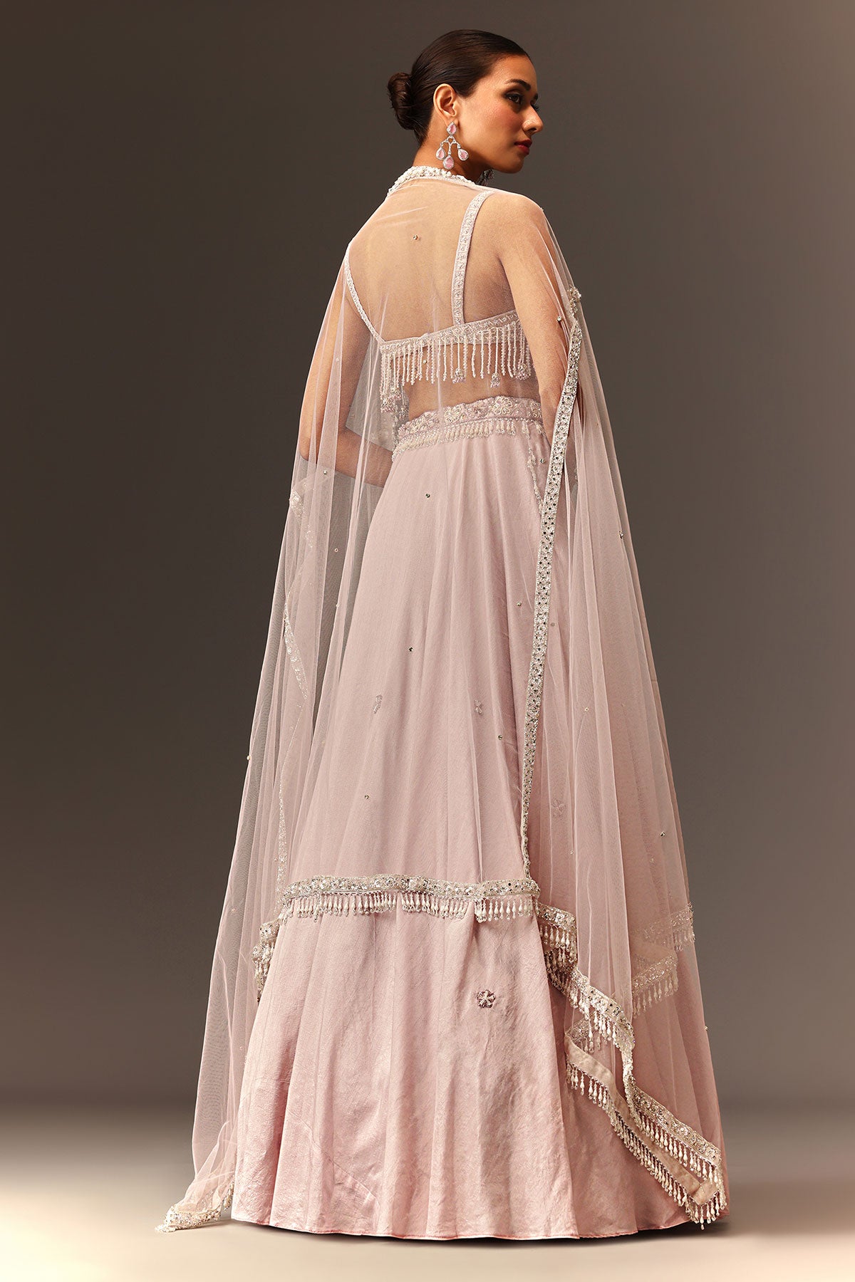 Lilac Lehenga And Stone Embellished Blouse With Dupatta